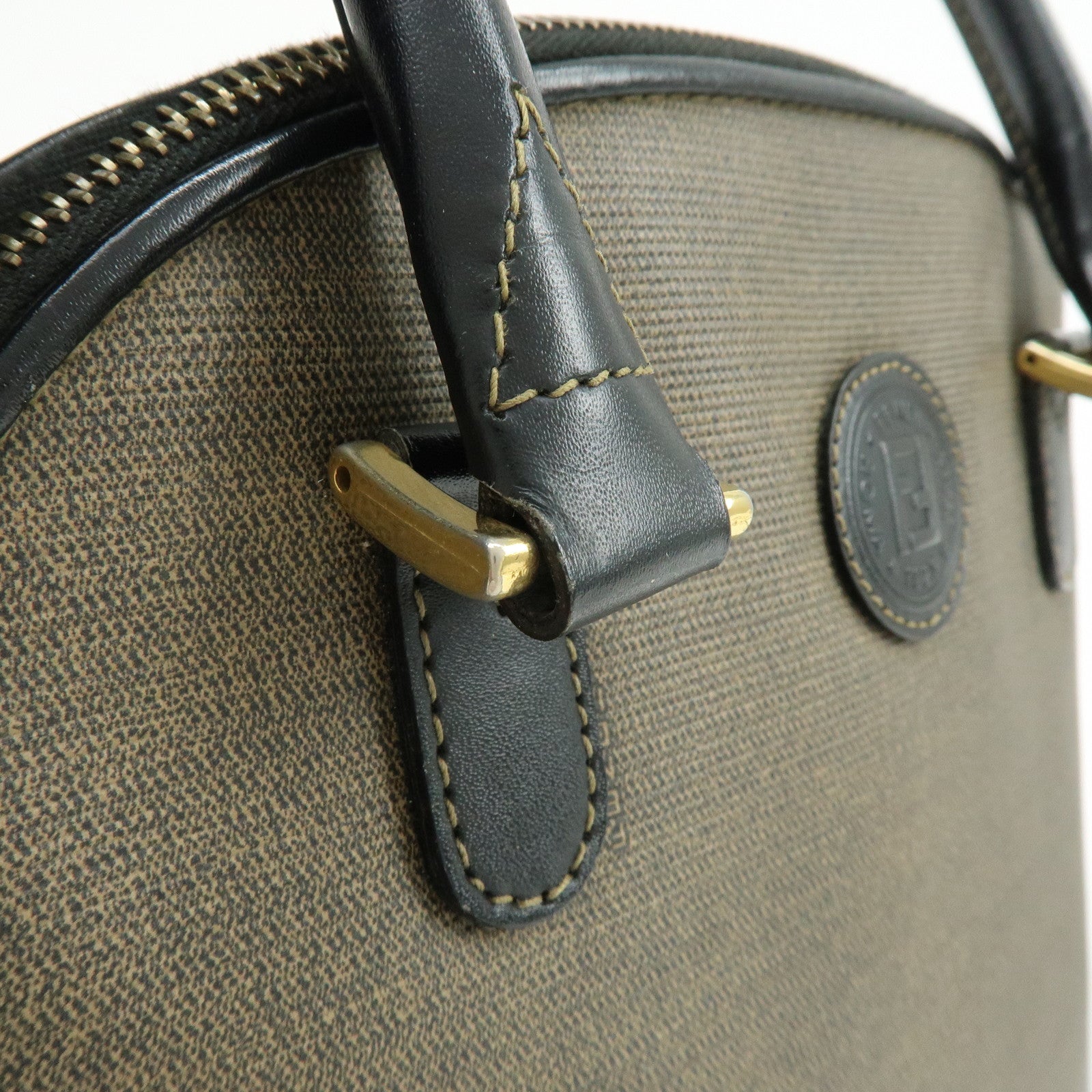 FENDI Leather 2Way Bag Hand Bag Shoulder Bag Crossbody Bag Brown