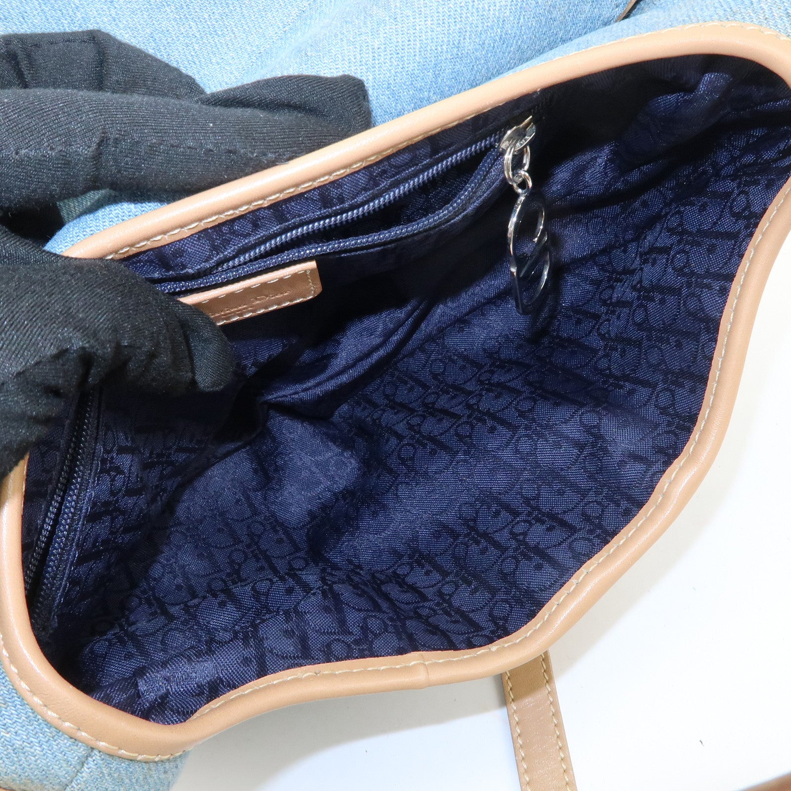 Christian Dior Saddle Denim Leather Shoulder Bag Crossbody Bag