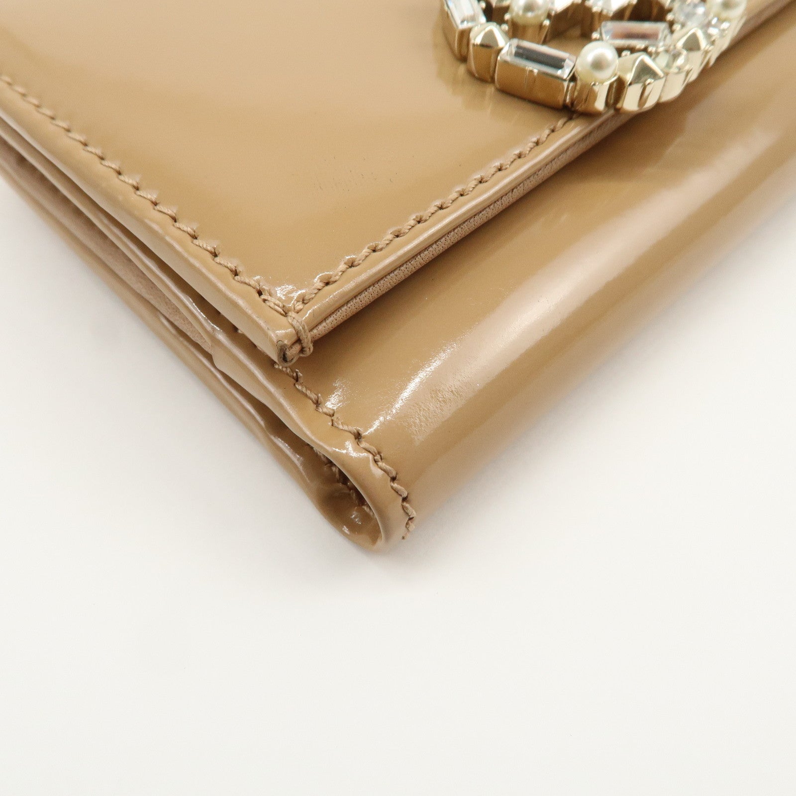 GUCCI GG Sparkling Mini French Flap W Hook Tri-fold Wallet 369688