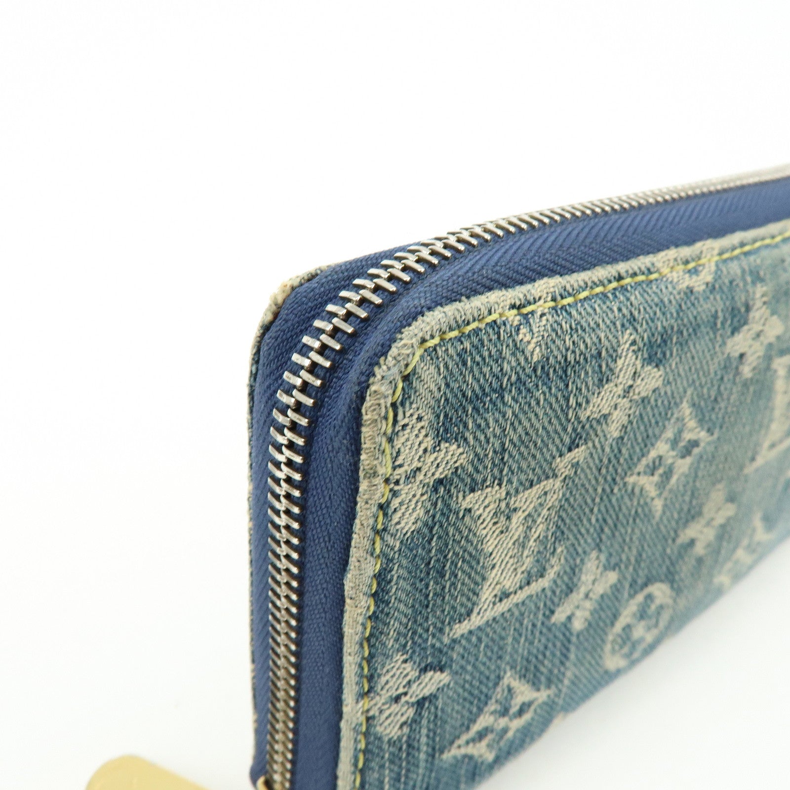 Louis Vuitton Monogram Denim Zippy Wallet Long Wallet Blue M95341