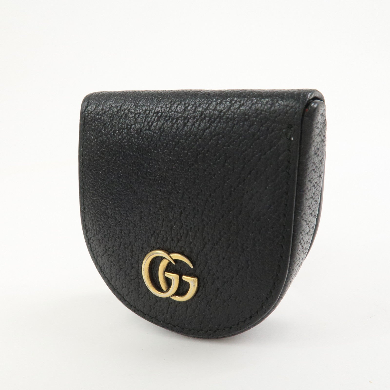 GUCCI GG Marmont Leather Compact Wallet Coin Case Black 450940