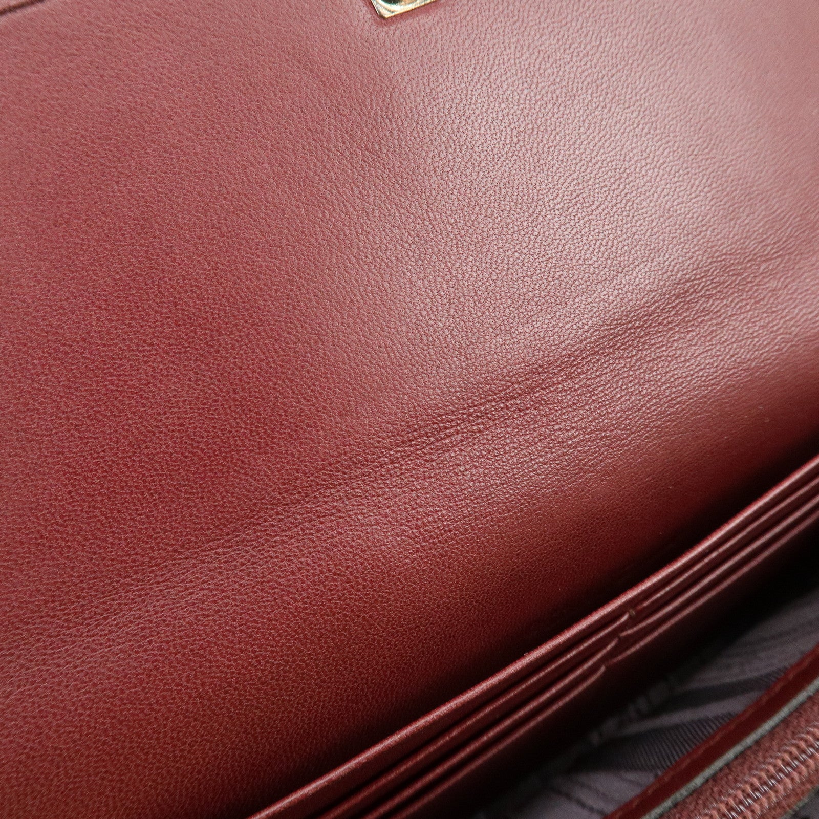 Ferragamo Vara Leather Long Wallet Bordeaux