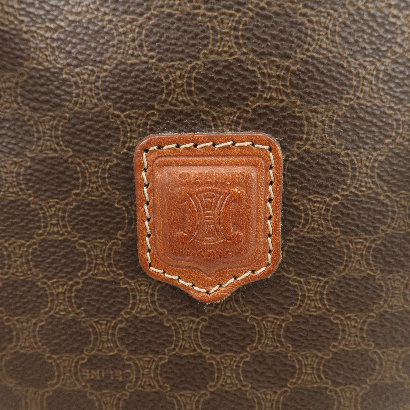 CELINE Macadam PVC Leather Tote Bag Shoulder Bag Brown