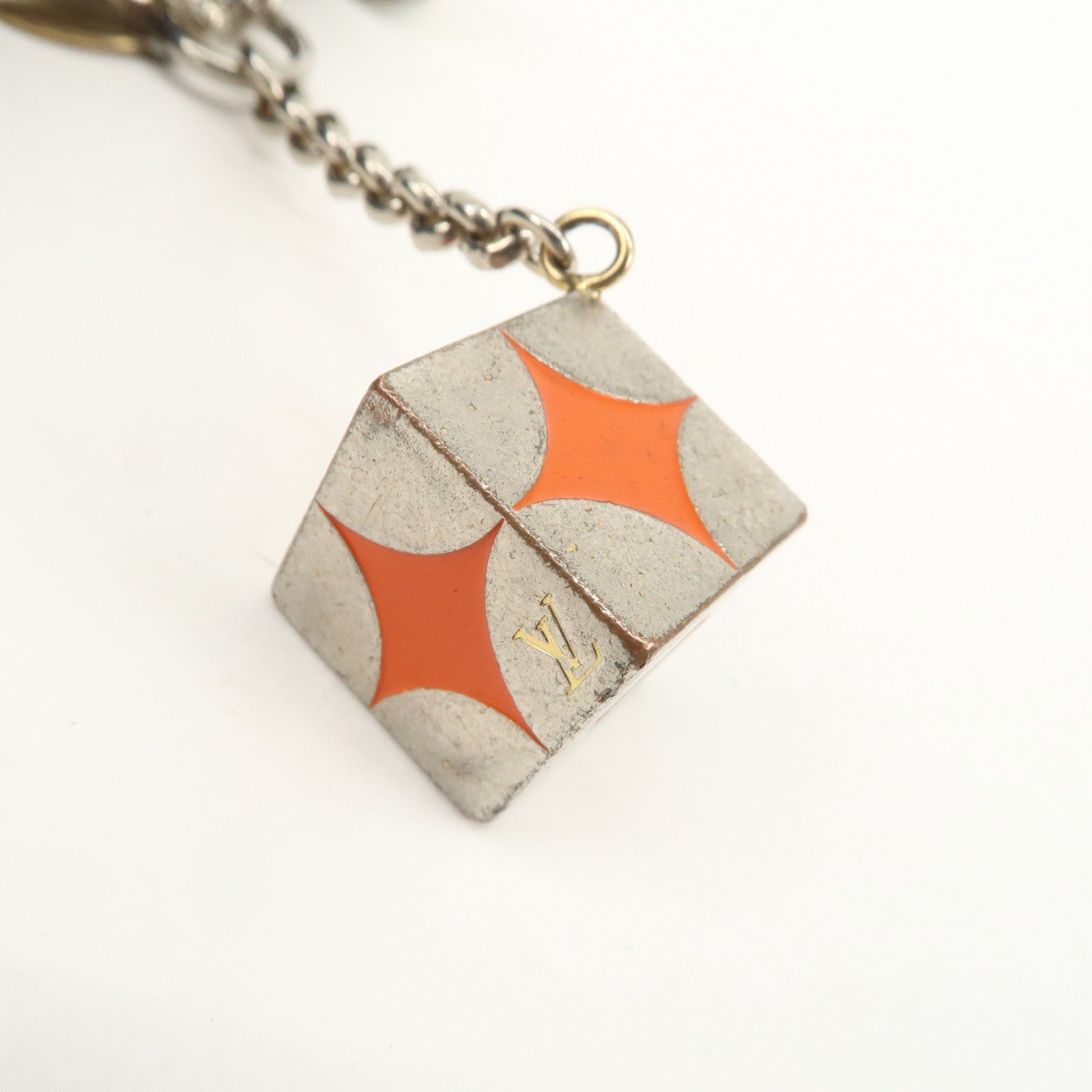 Louis Vuitton Metal Cube Bag Charm Key Charm Silver M65118