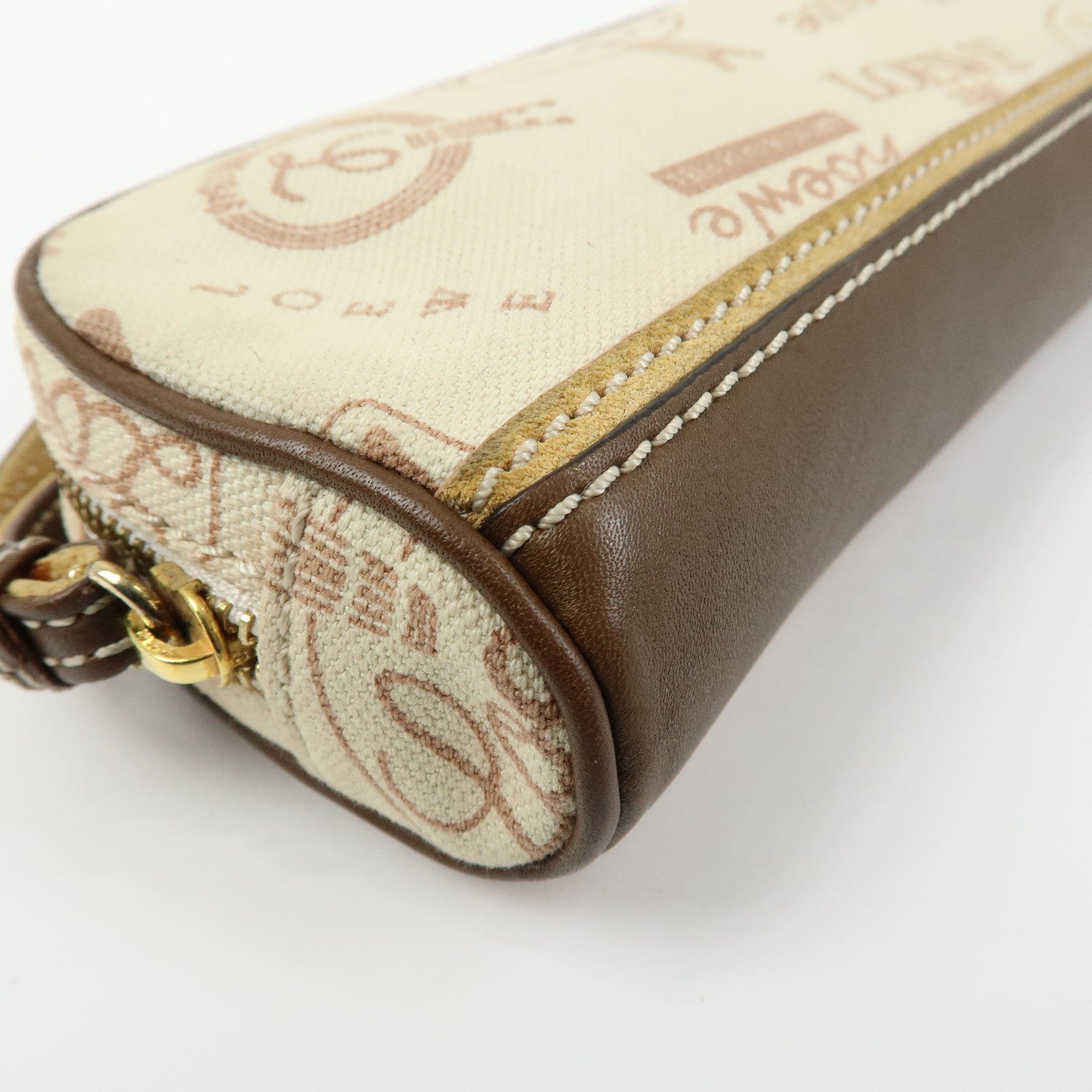 LOEWE Anniversary Canvas Leather Pouch Cosmetic Pouch Ivory Brown