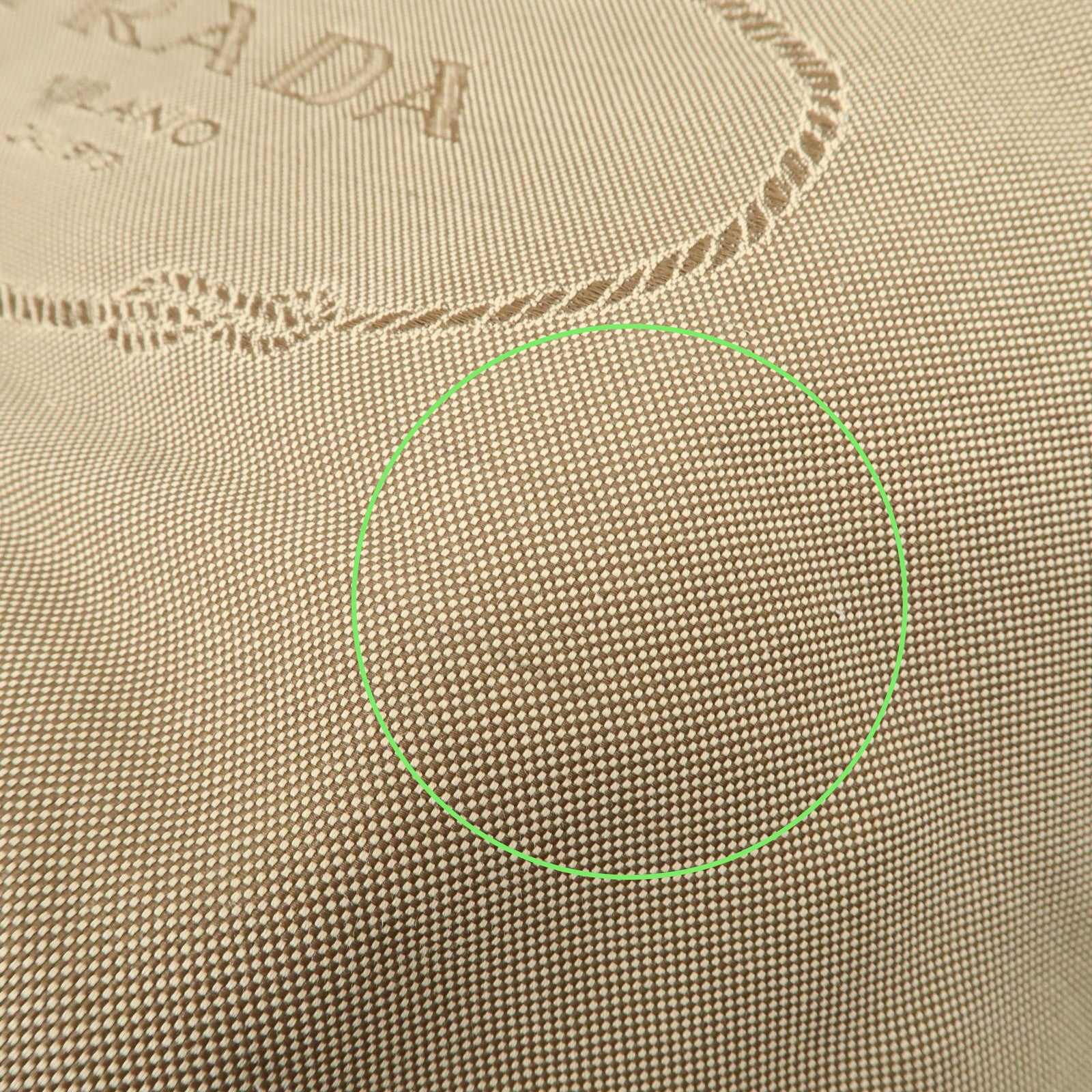 PRADA Logo Jacquard Leather Tote Bag Shoulder Bag Beige 1BG158