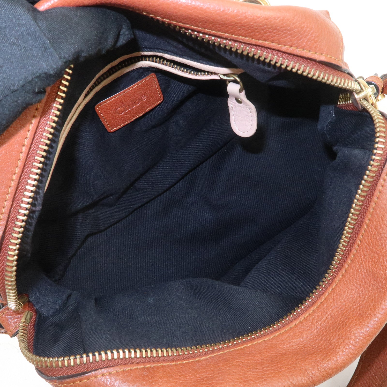 Chloe Paraty Leather 2Way Bag Shoulder Bag Hand Bag Brown