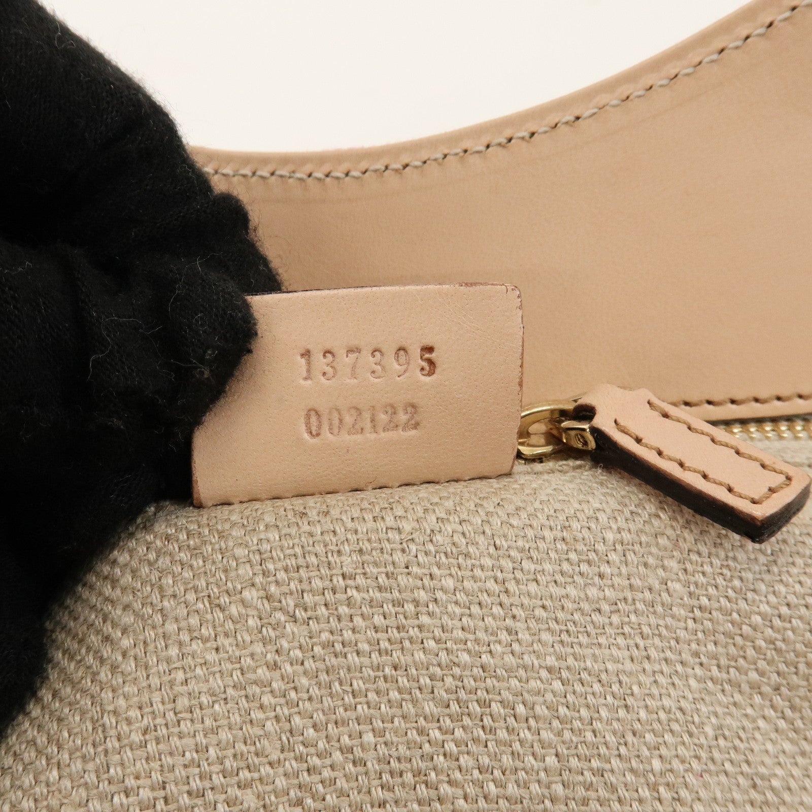 GUCCI Bamboo Flora Canvas Leather Hand Bag Multicolor Beige 137395
