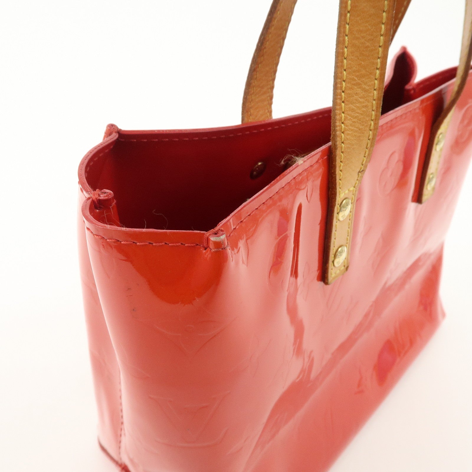 Louis Vuitton Monogram Vernis Lead PM Hand Bag Rouge M91088