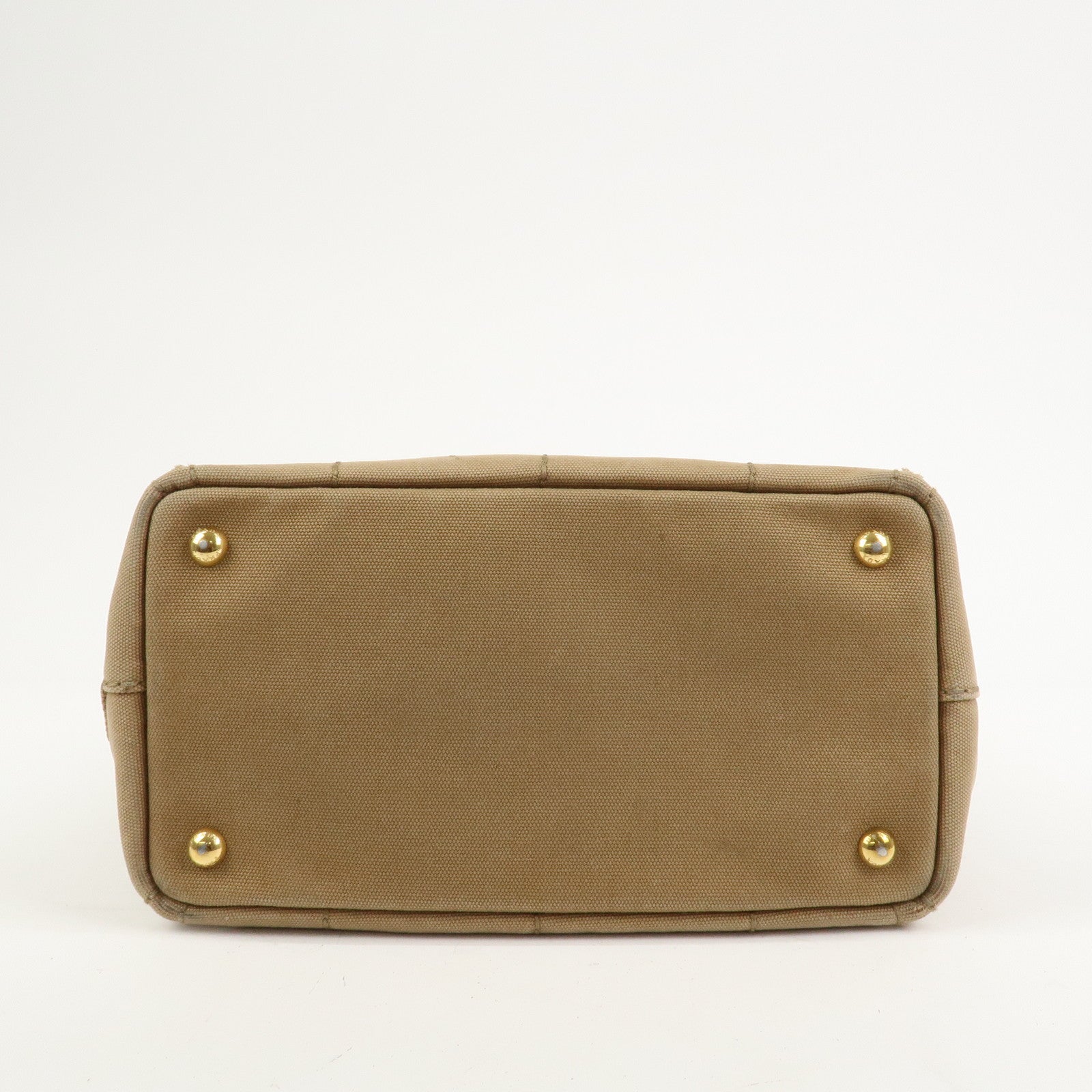 PRADA Logo Canapa Mini Canvas 2Way Bag Hand Bag Beige 1BG439