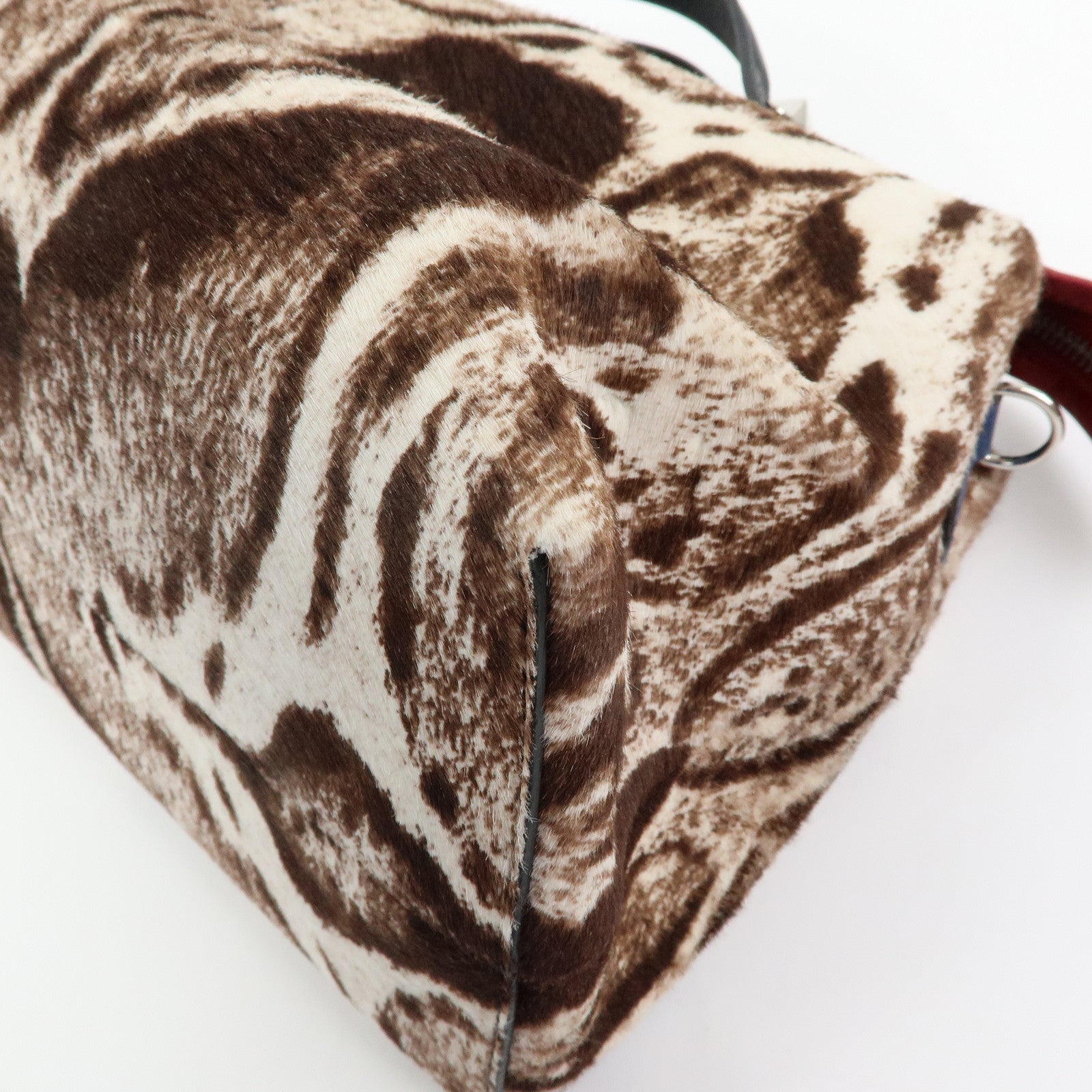 FENDI By The Way Pony Hair Calf Leather Leopard 2Way Bag 8BL125
