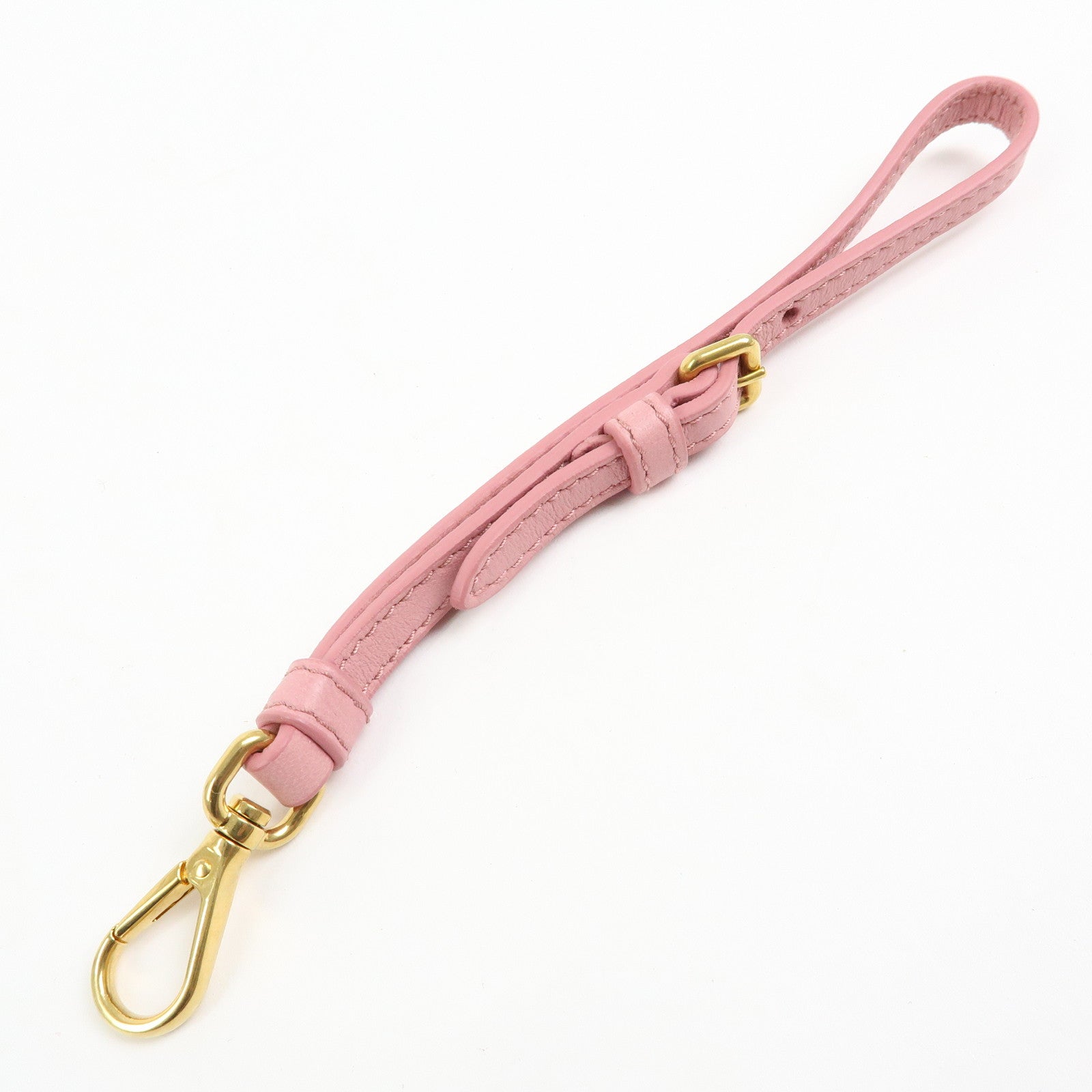 MIU MIU Logo Nylon Leather Drawstring Pouch Flower Motif 5NG003
