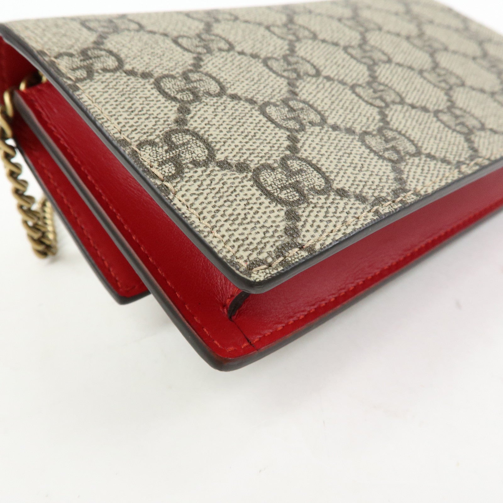 GUCCI Interlocking G Cherry GG Supreme Chain Shoulder Bag 481291
