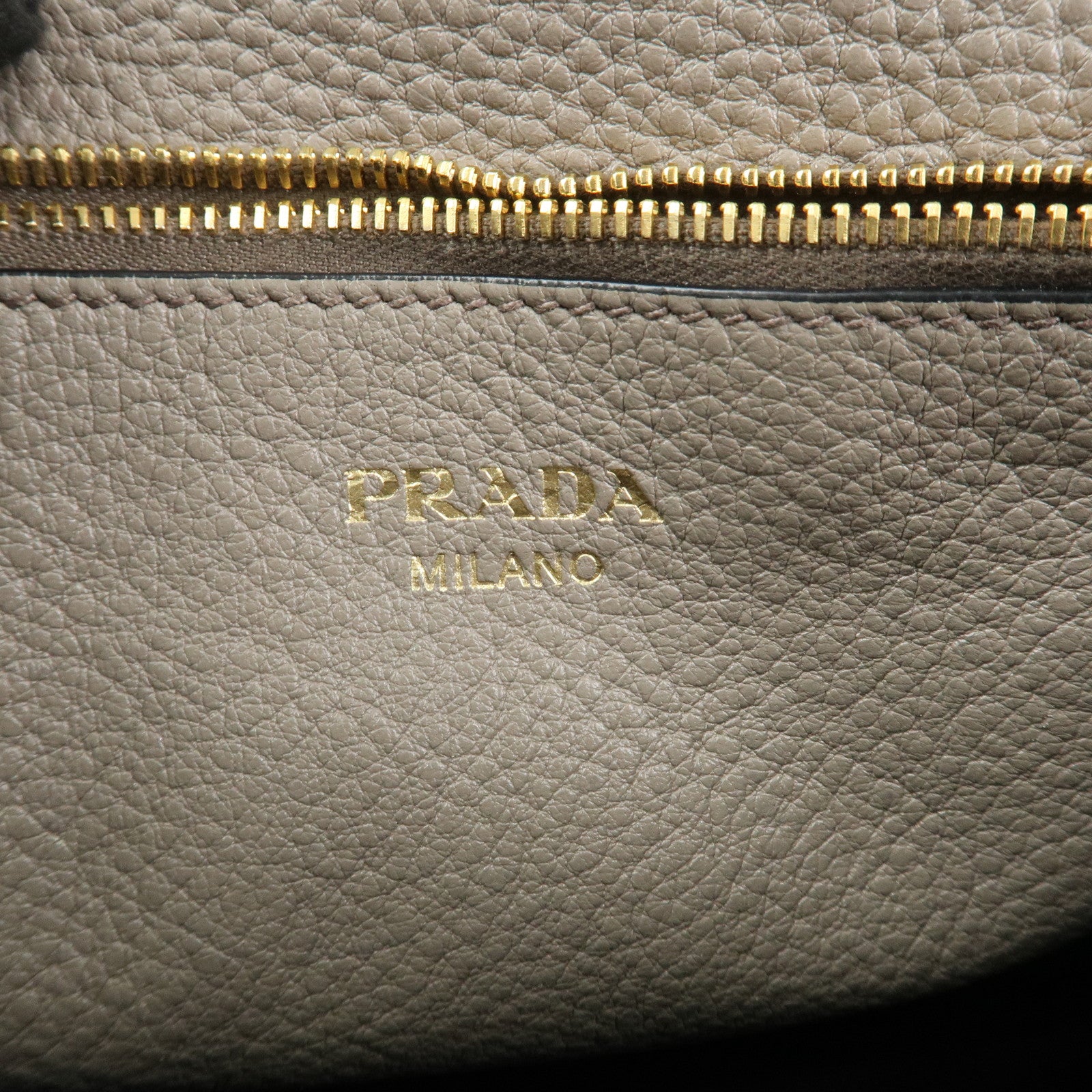 PRADA Leather Shoulder Bag Crossbody Bag Gray 1BH031