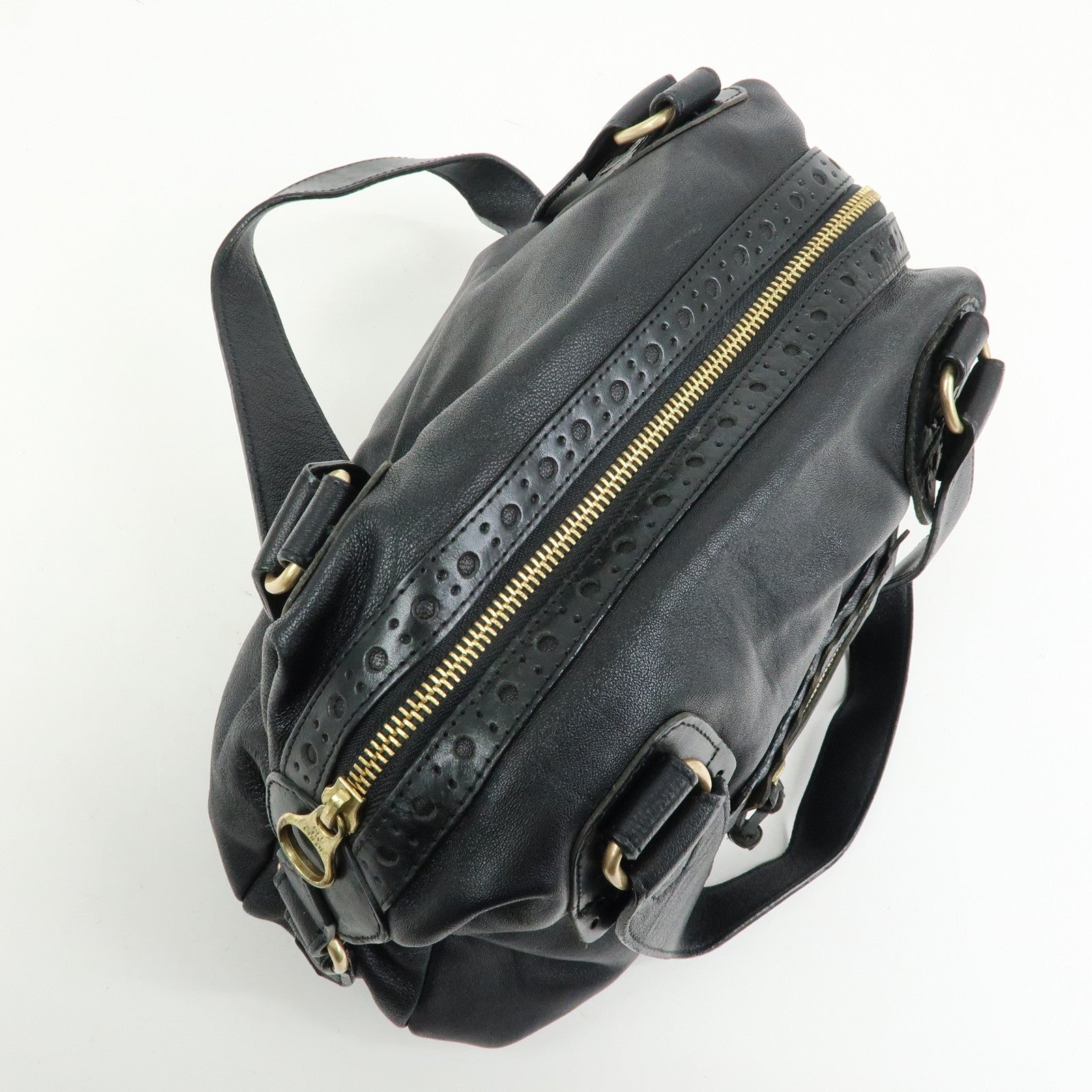 Chloe See by Chloe Leather Shoulder Bag Hand Bag Black