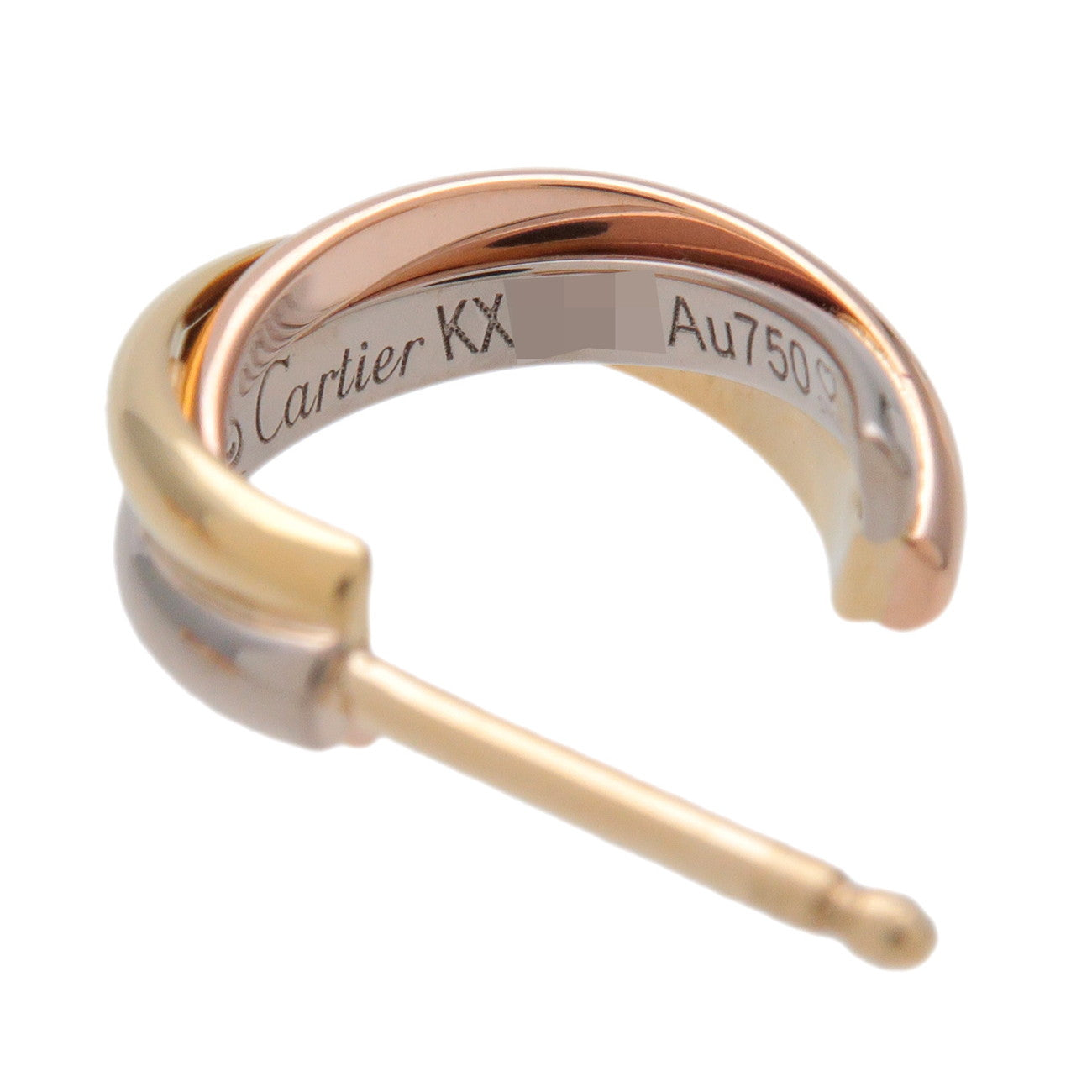 Cartier Trinity Earrings K18 750 White Gold Rose Gold Yellow Gold