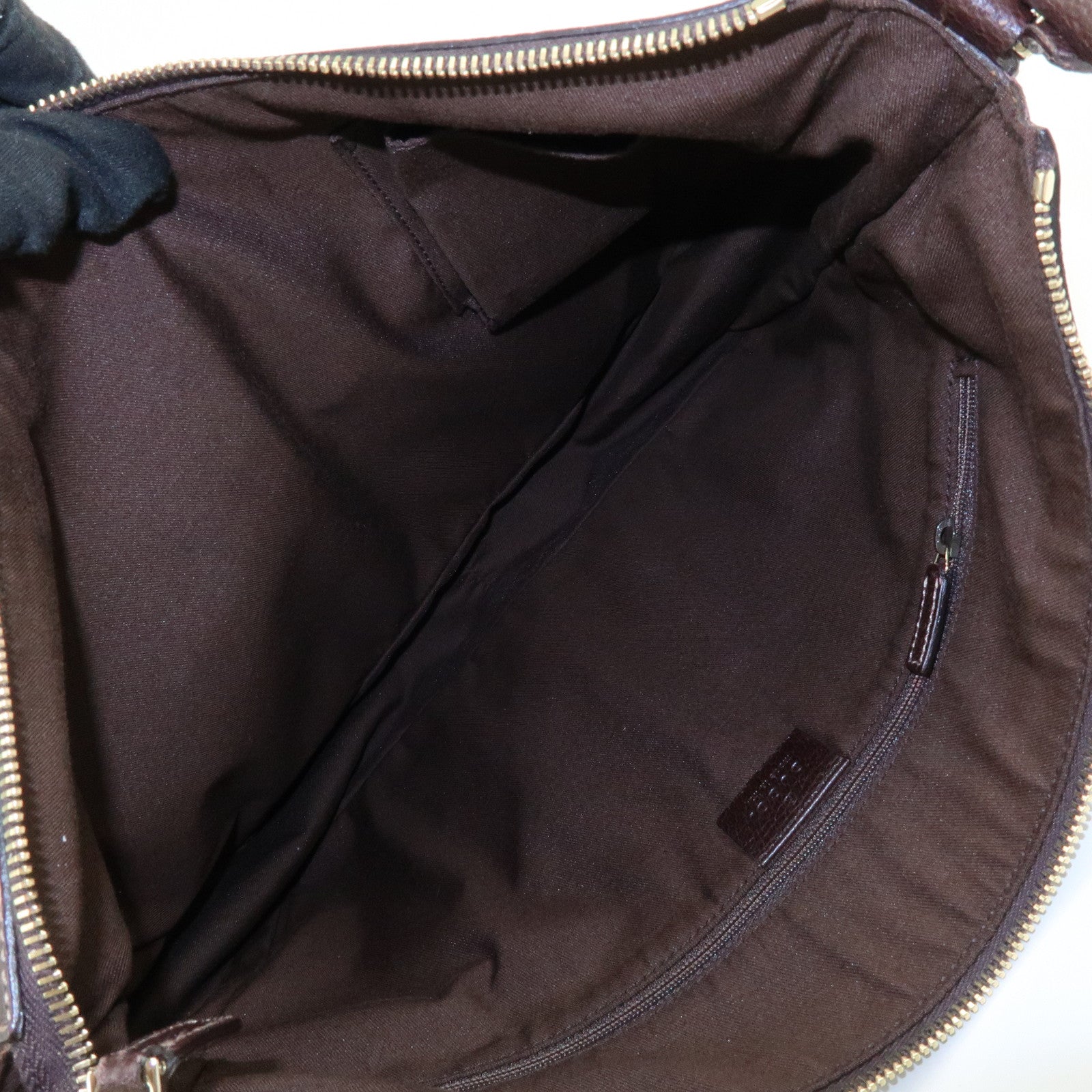 GUCCI Abbey GG Canvas Leather Front Pocket Shoulder Bag 153025