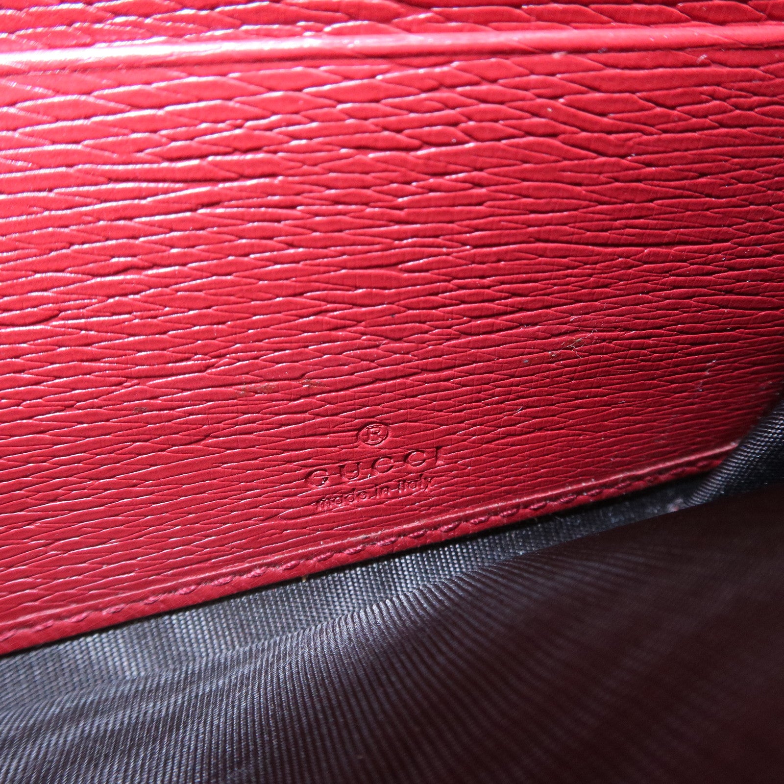 GUCCI Leather Long Wallet Flower Print Red 410100