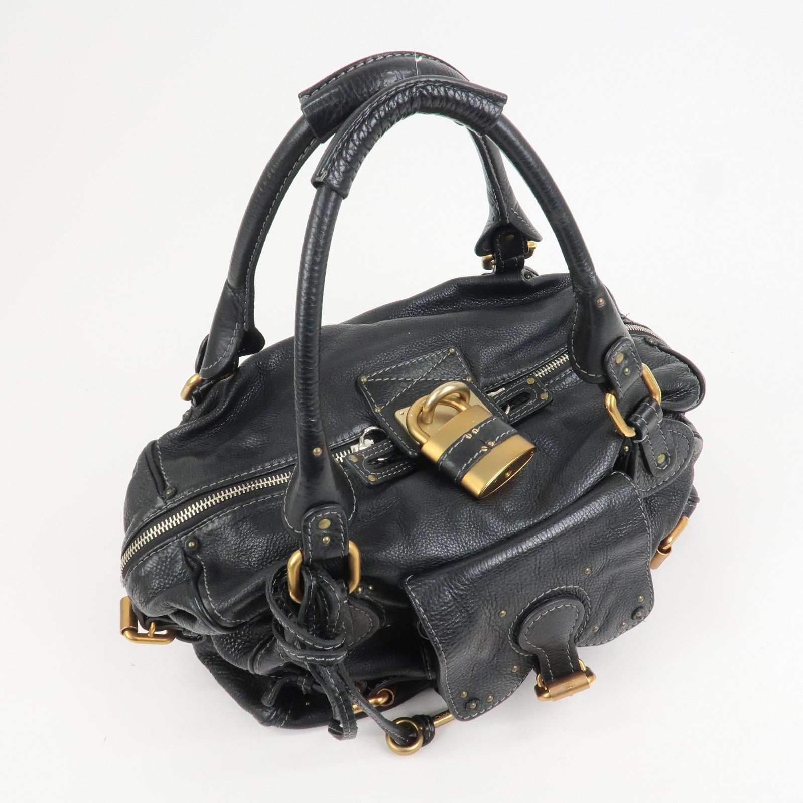Chloe Paddington Leather Hand Bag Shoulder Bag Black