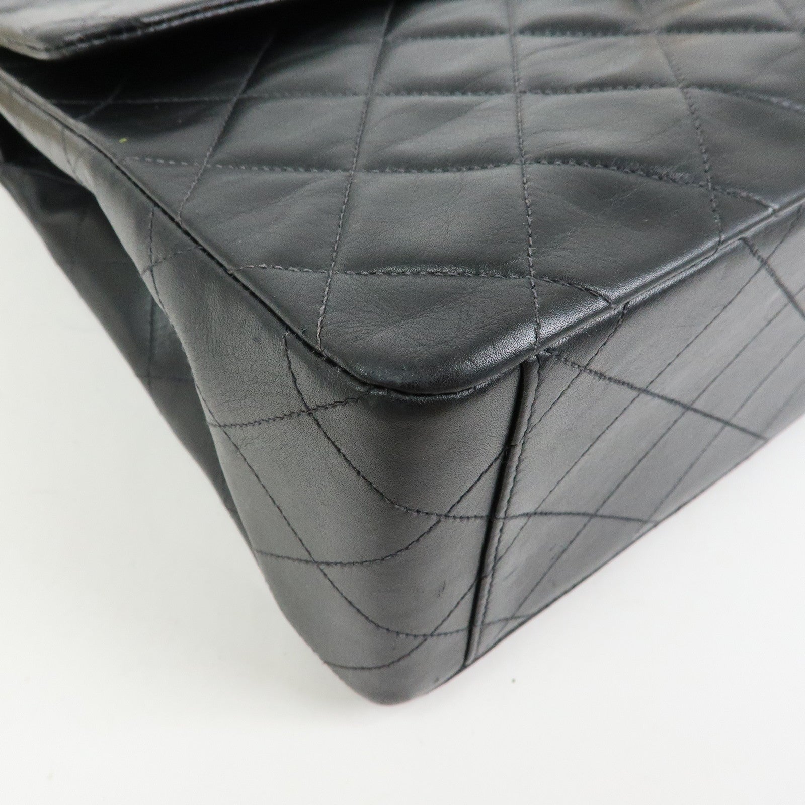 CHANEL Jumbo Matelasse 34 Lamb Skin Shoulder Bag Black A01094