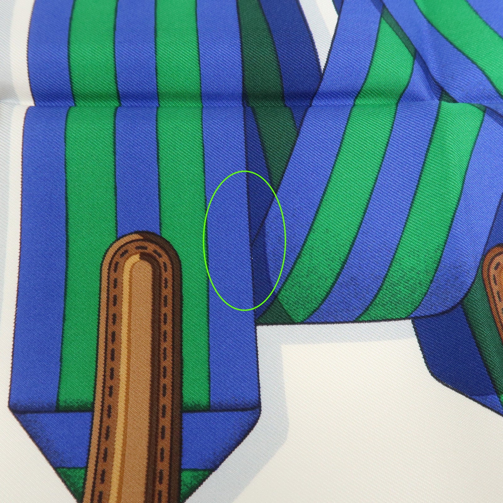 HERMES Carre 90 Silk 100% Scarf J.METZ Les Sangles White Navy