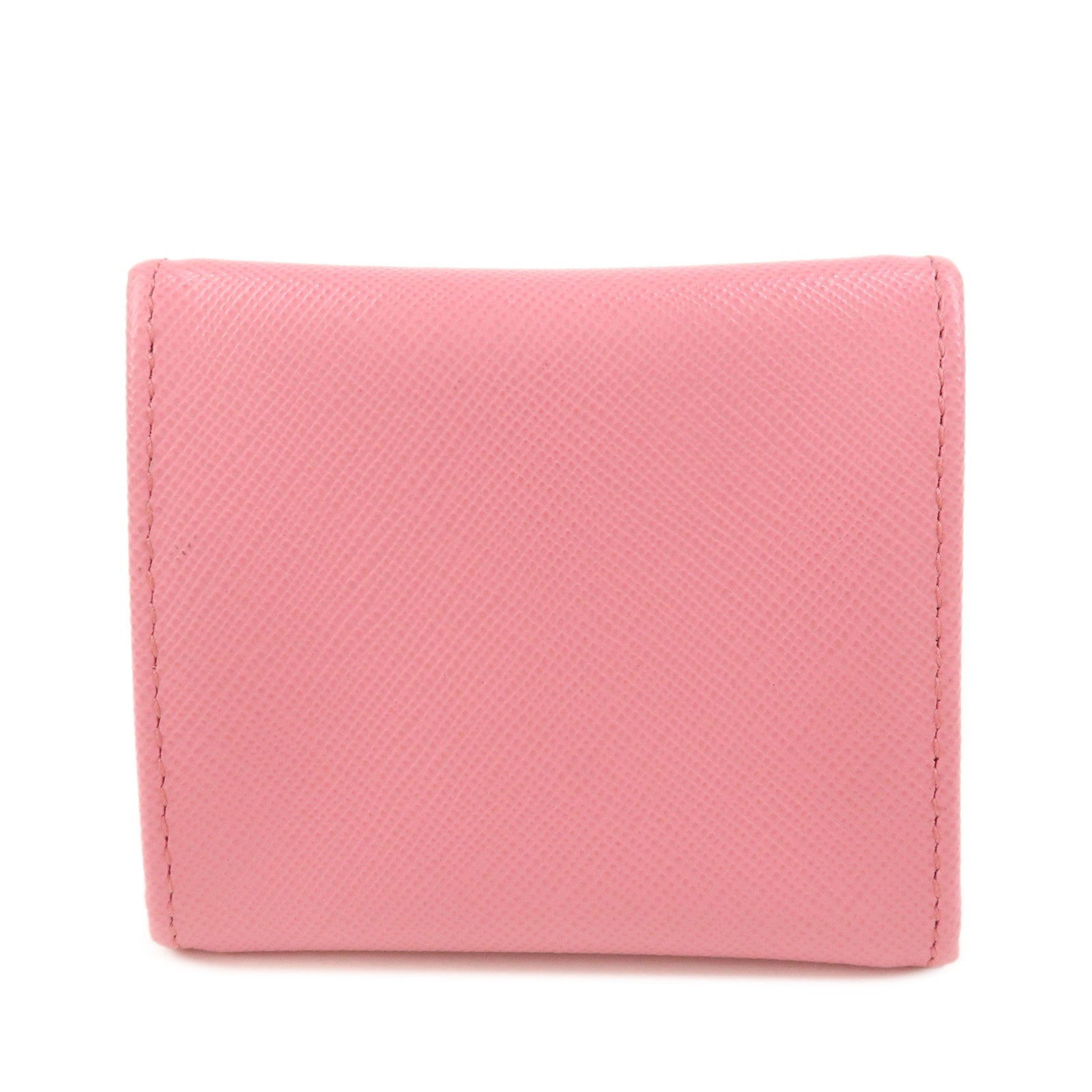 PRADA Triangle Logo Saffiano Leather Coin Case Pink 1M0935