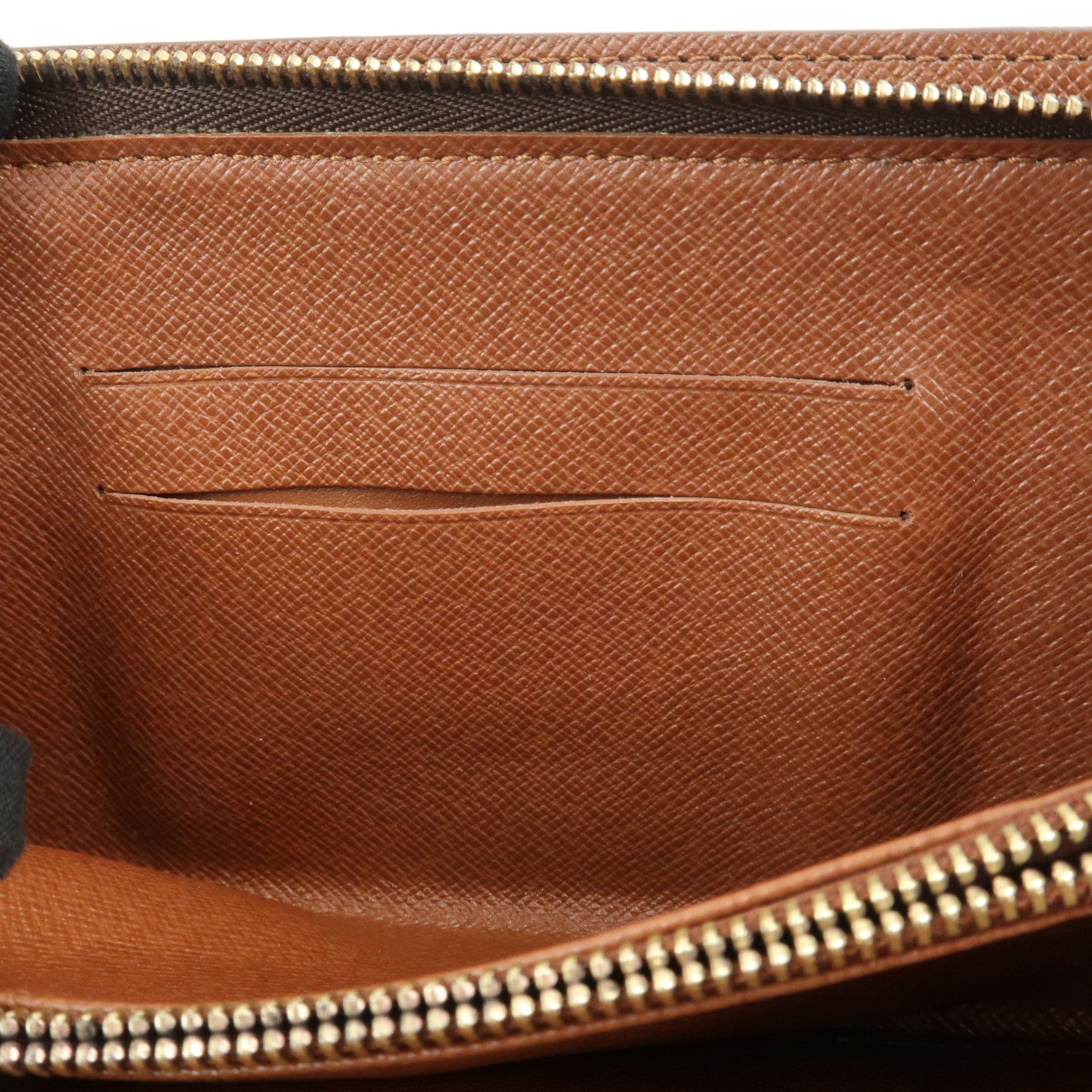 Loius Vuitton Monogram Porte Monnaie Zip Long Wallet Brown M61727