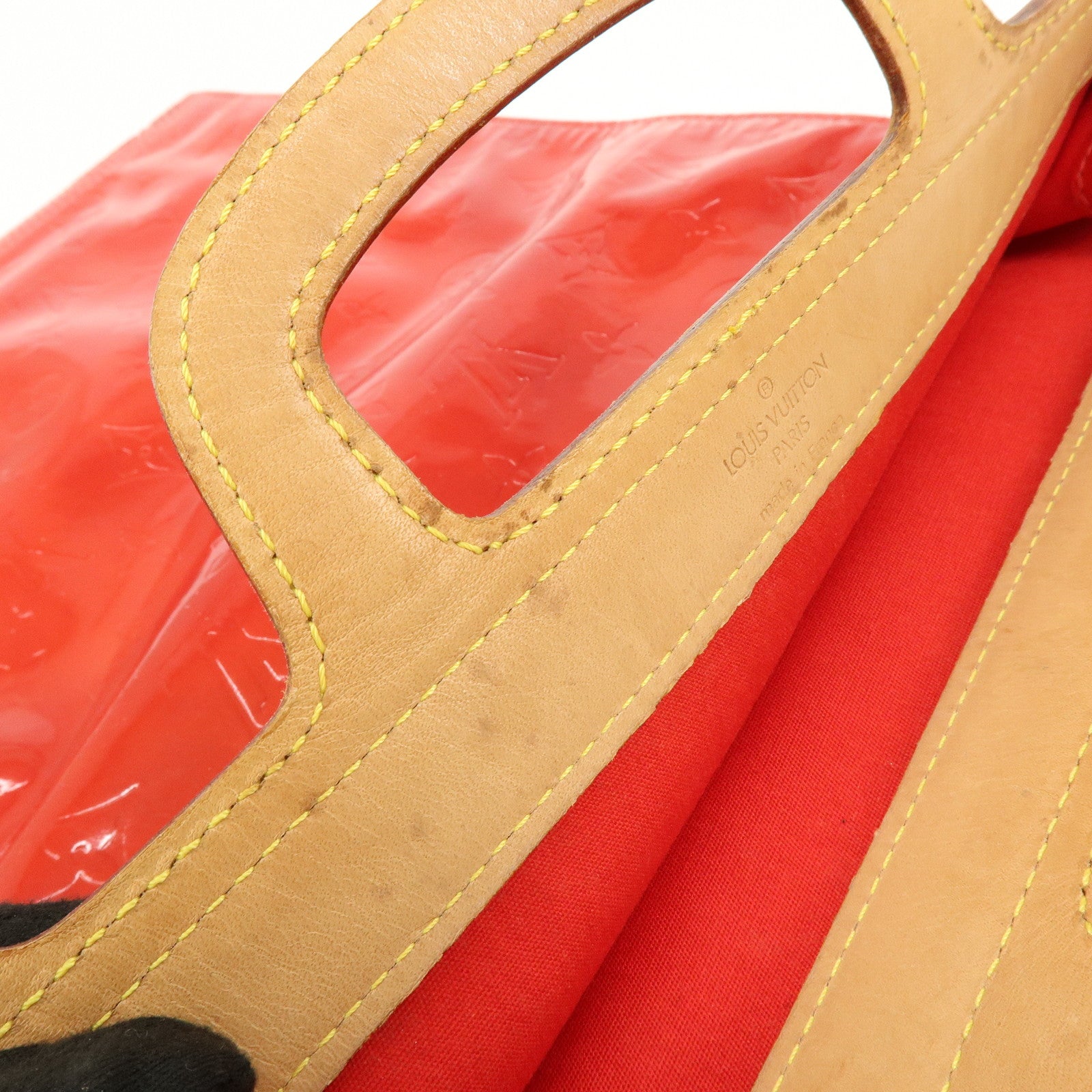 Louis Vuitton Monogram Vernis Stanton Hand Bag Rouge M91078