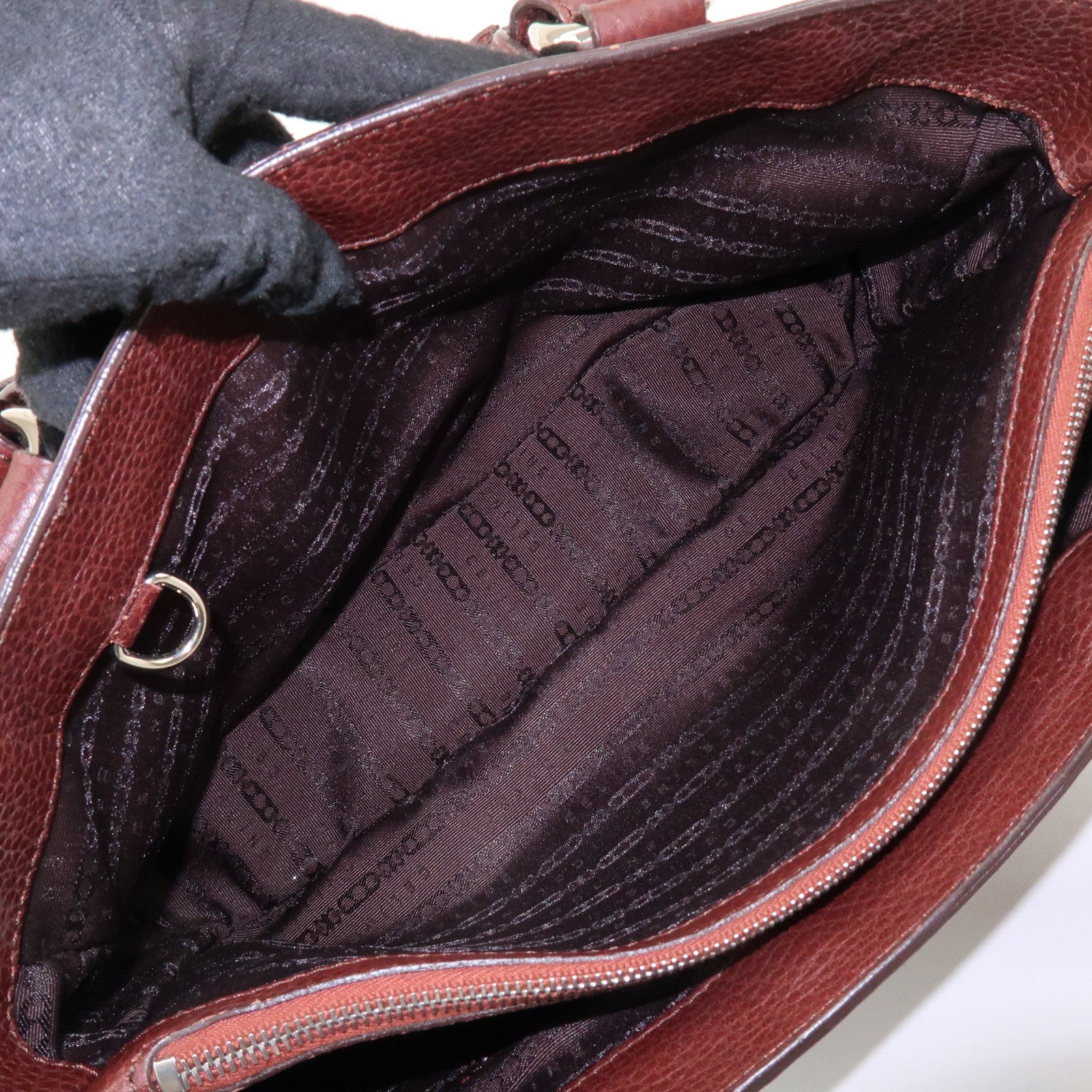 CELINE Leather Boogie Bag Hand Bag Tote Bag Brown