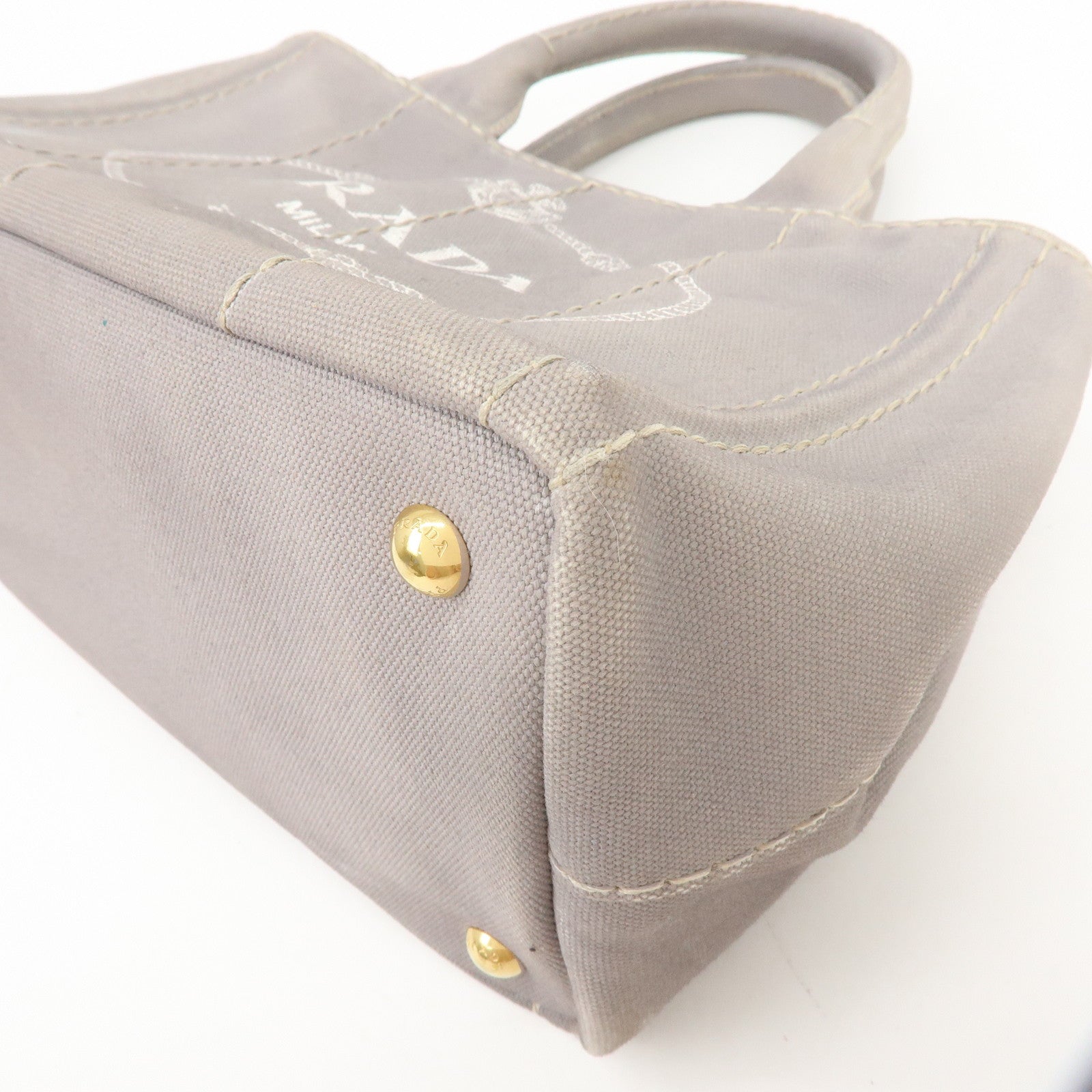 PRADA Canapa Mini 2Way Bag Hand Shoulder Bag Gray B2439G