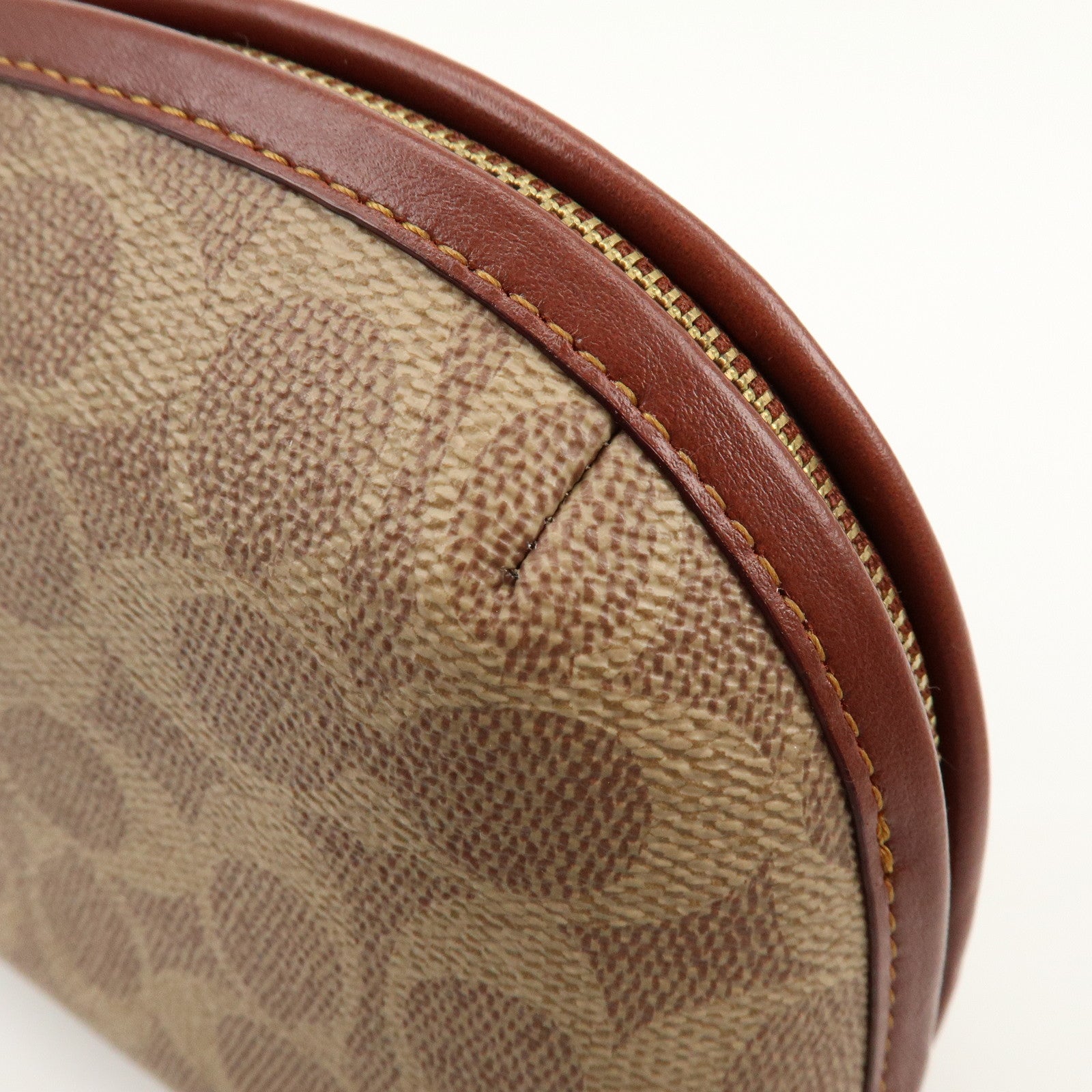 Coach Signature PVC Pouch Cosmetic Pouch Brown
