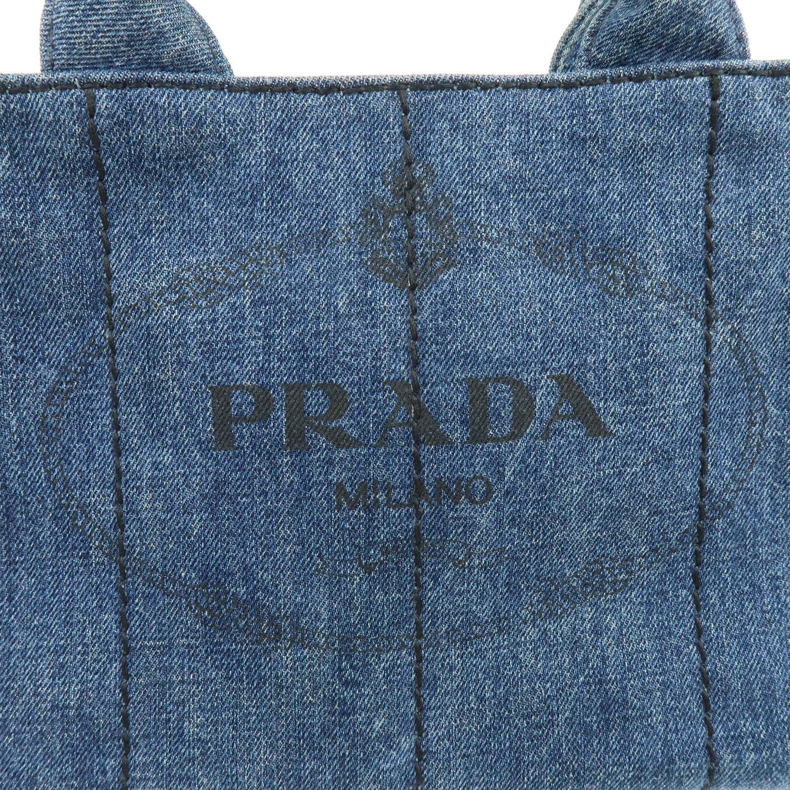 PRADA Triangle Logo Canapa Mini Canvas Denim 2Way Hand Bag 1BG439