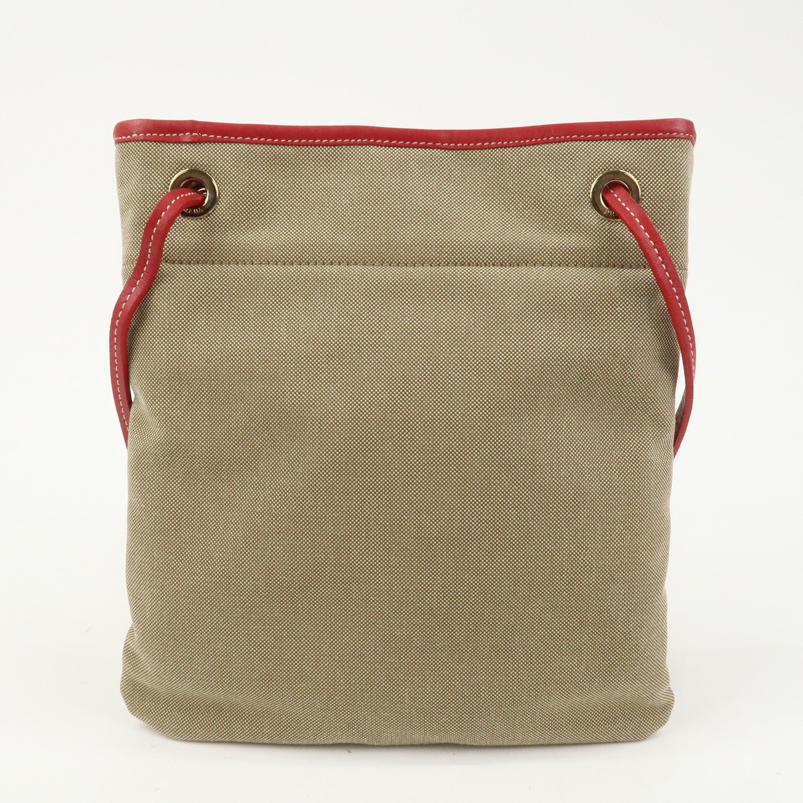 PRADA Logo Canvas Leather Shoulder Bag Crossbody Bag Beige BT0551