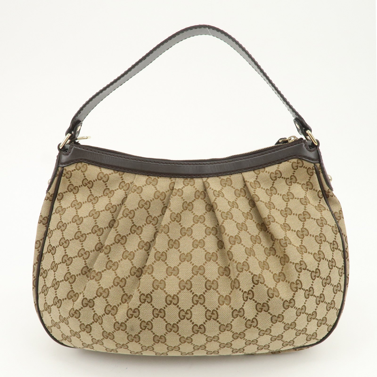 GUCCI Sukey Interlocking G GG Canvas Leather Shoulder Bag 362726