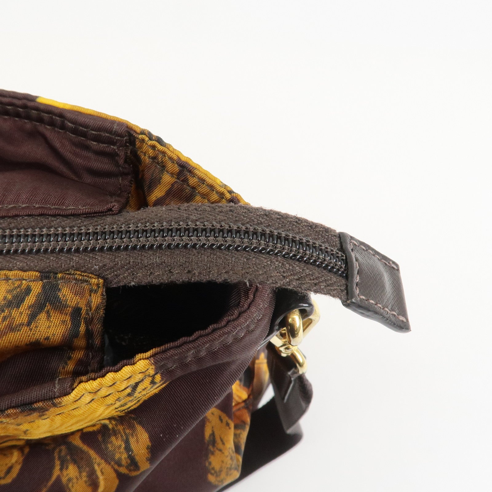 PRADA Triangle Logo Nylon Leather 2Way Shoulder Bag Flower Print