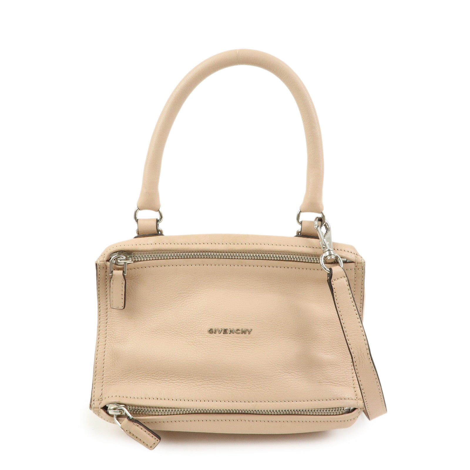GIVENCHY Pandora Leather 2Way Bag Hand Bag Shoulder Bag Beige
