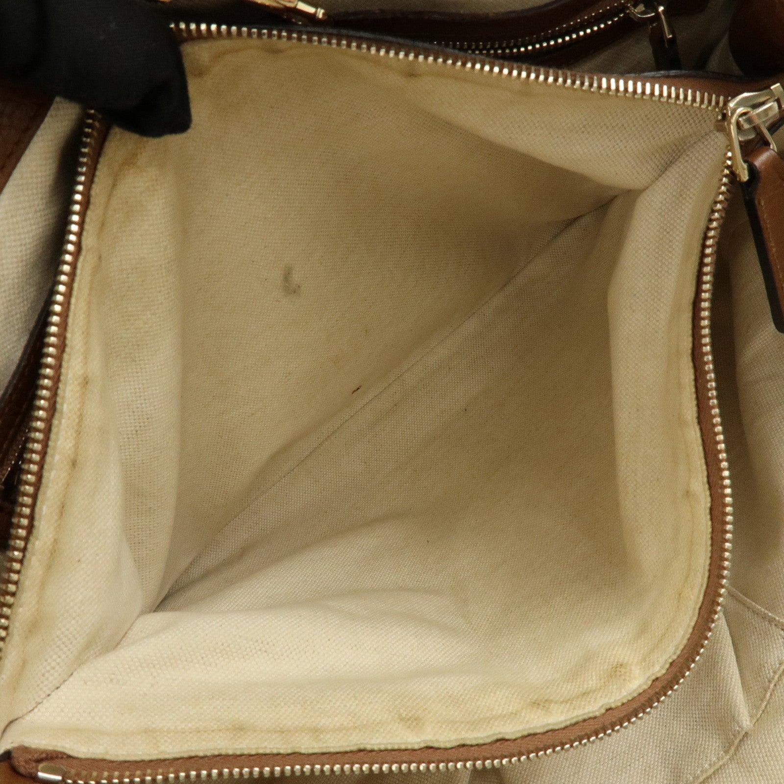 GUCCI Bamboo GG Canvas Leather Tote Bag Hand Bag Brown 269945