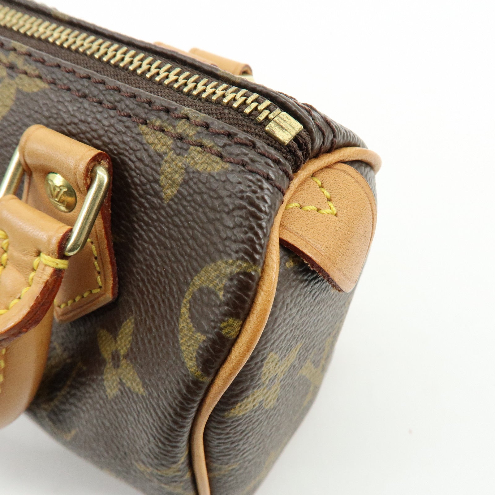 Louis Vuitton Monogram Mini Speedy Hand Bag & Strap Brown M41534