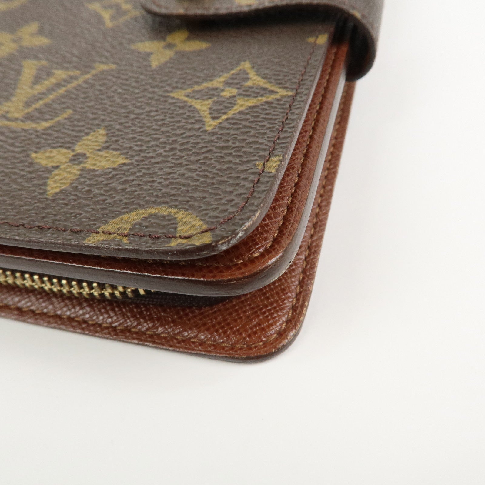Louis Vuitton Monogram Porte Papier Zip Wallet Brown M61207