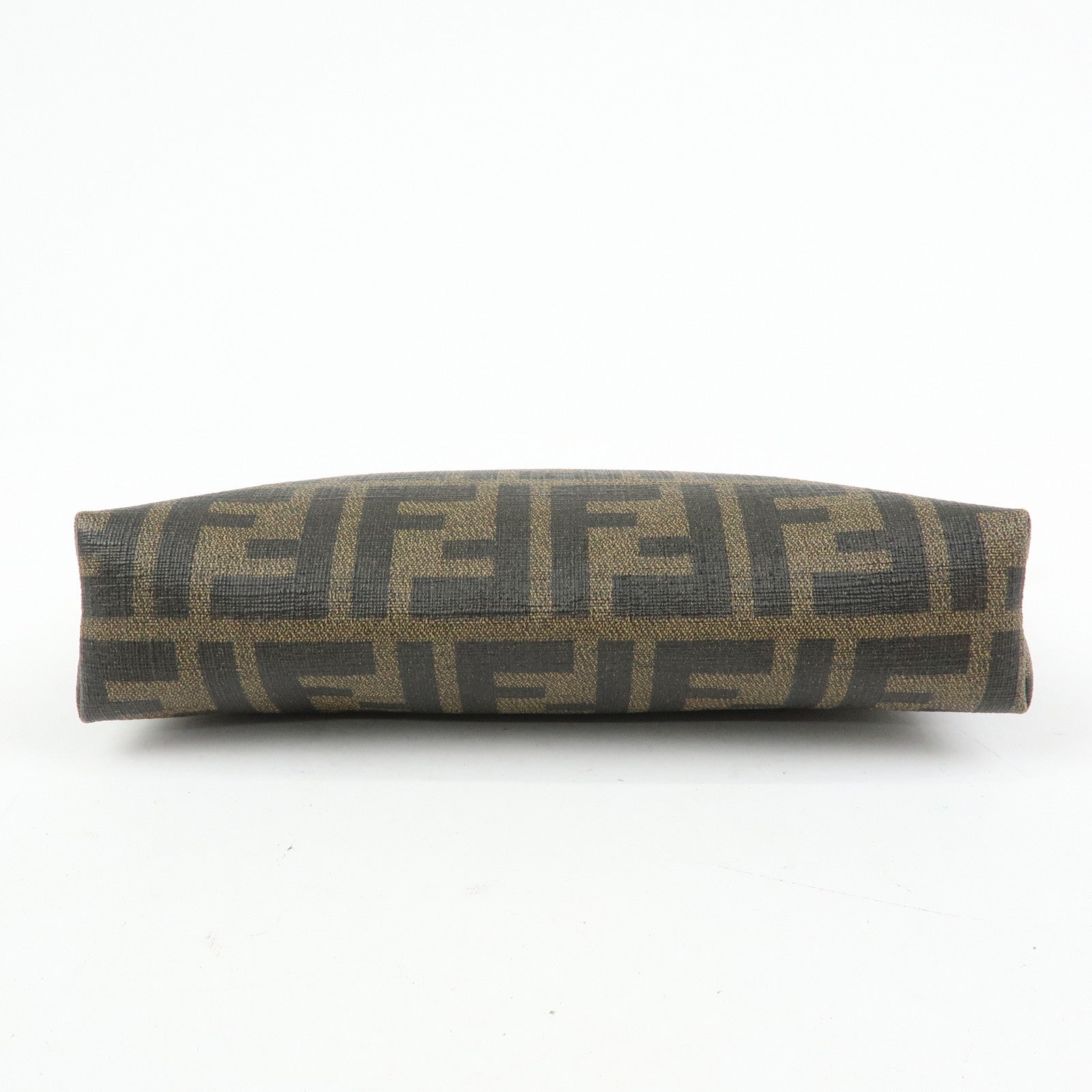 FENDI Zucca Print PVC Canvas Chain Accessory Pouch Brown 8BR592