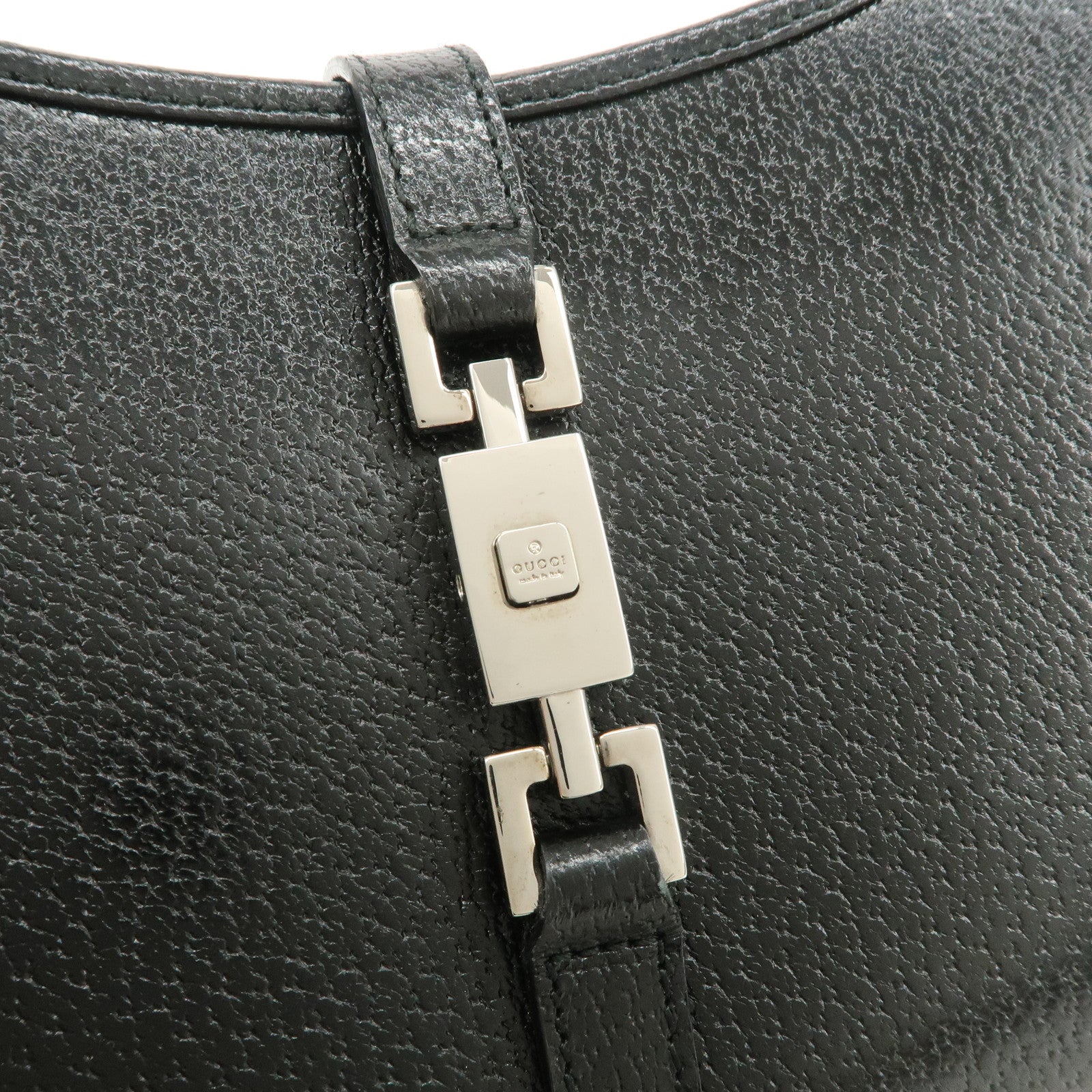 GUCCI Jackie Leather Hand Bag Black 002.1068