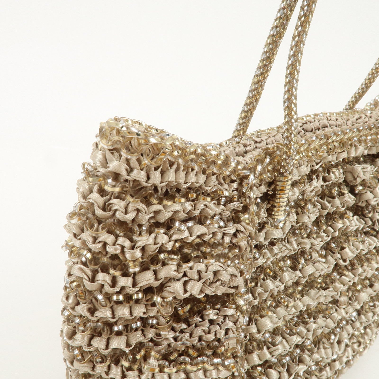 ANTEPRIMA Wire Bag PVC Satin Code Hand Bag Shoulder Bag Beige