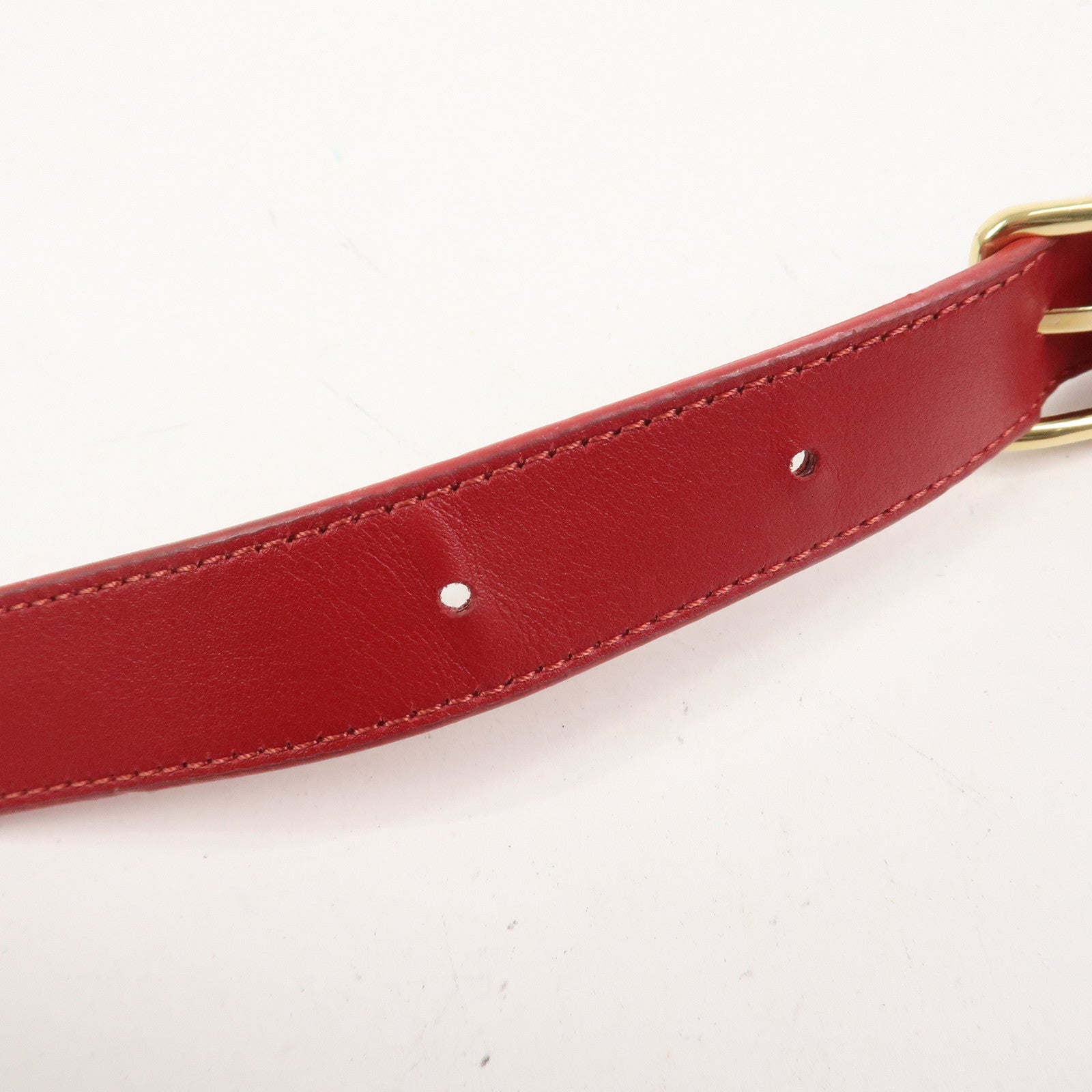 CELINE Leather C Charm Waist Bag Body Bag Red