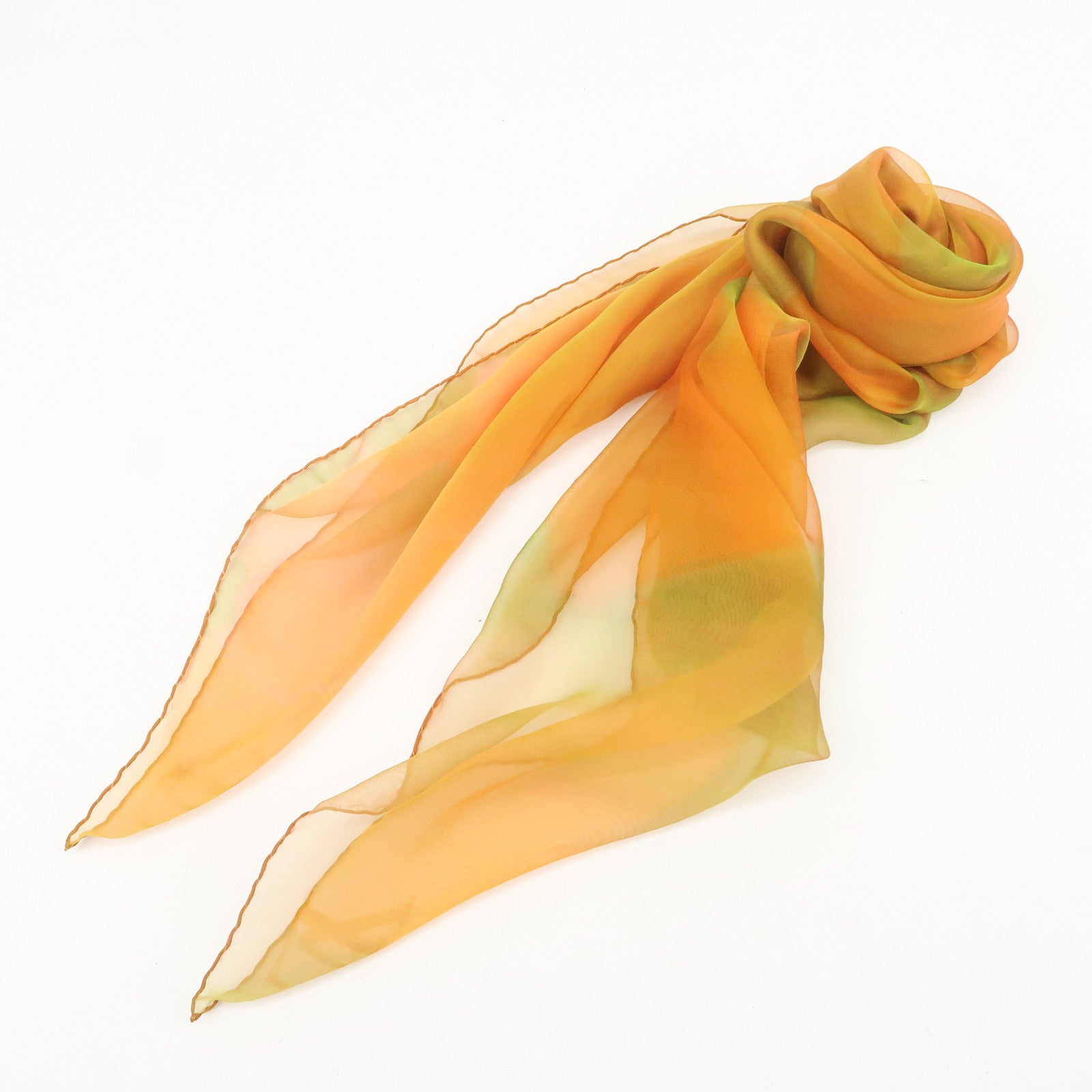 Louis Vuitton Silk 100% 90ﾃ・0 Gradation Scarf Orange Green