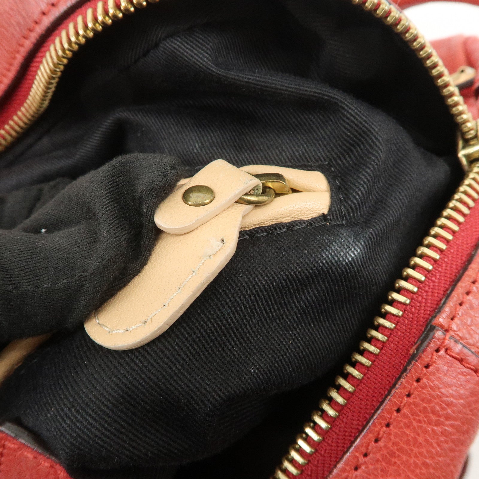 Chloe Paraty Leather 2Way Bag Shoulder Bag Hand Bag Red