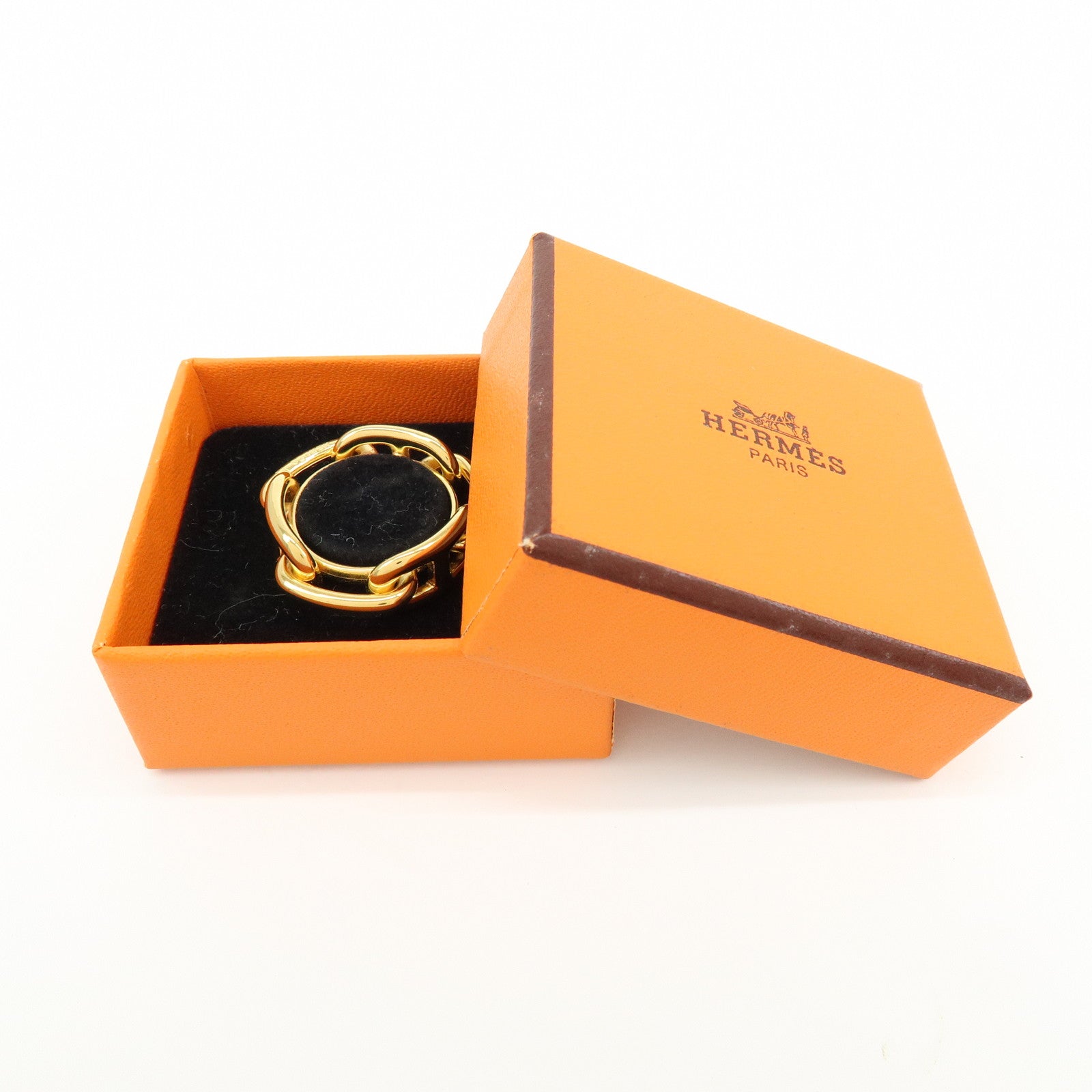 HERMES Metal Chaine d’Ancre Scarf Ring Gold