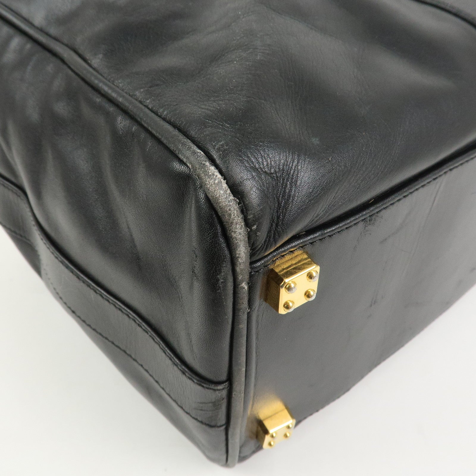 LOEWE Anagram Leather 2Way Bag Boston Bag Shoulder Bag Black