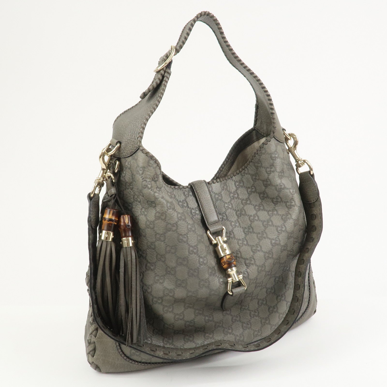 GUCCI Bamboo Guccissima Leather 2Way Bag Hand Shoulder Bag 218491