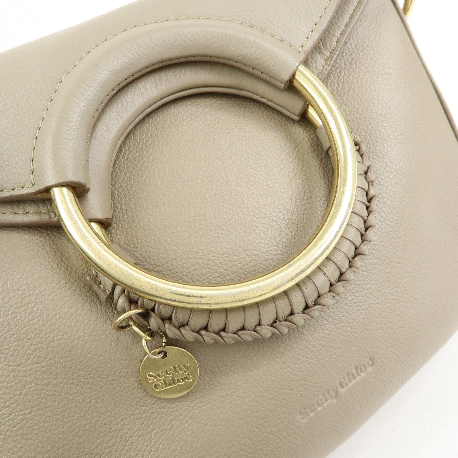 Chloe See by Chloe Joan Leather 2Way Bag Shoulder Hand Bag Gray