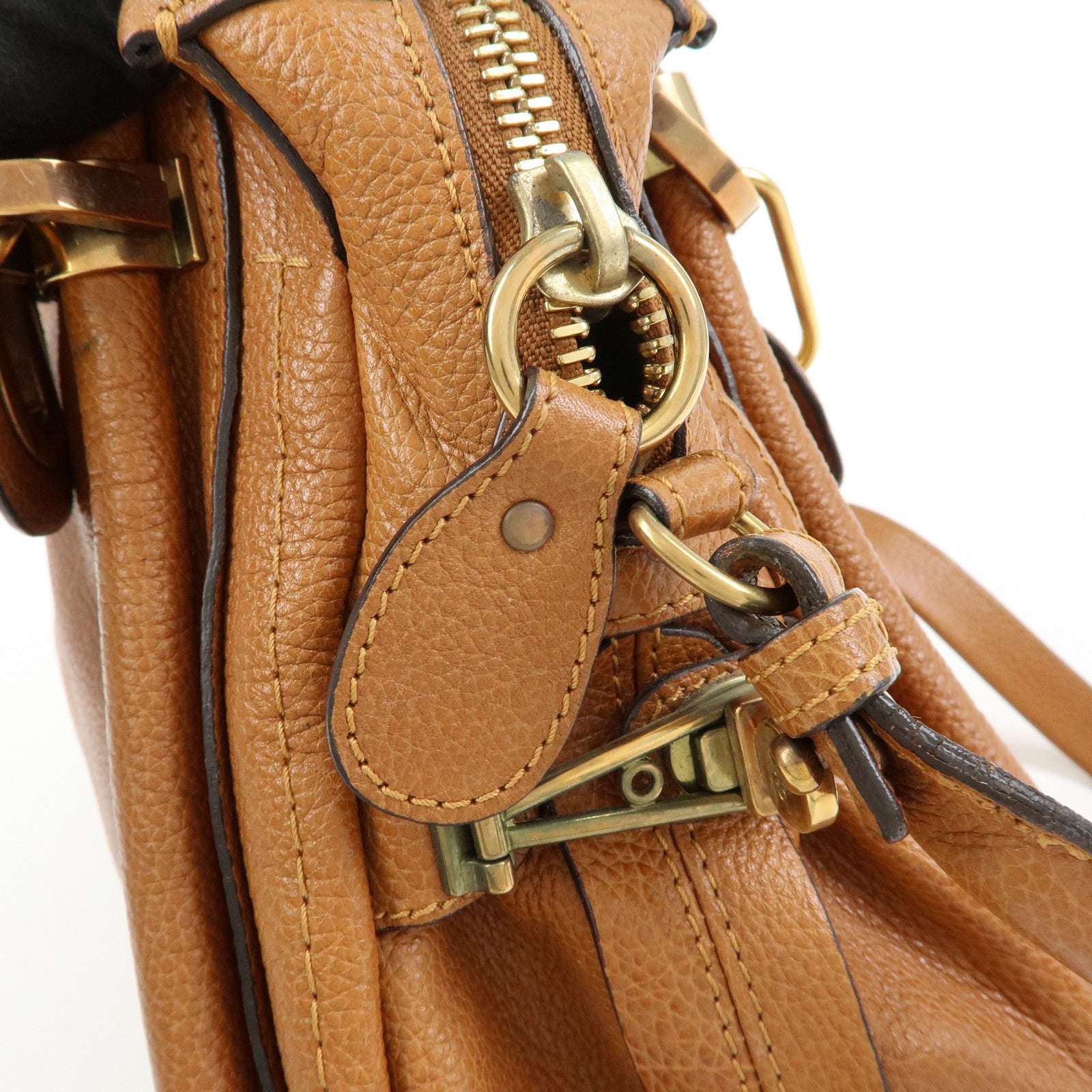 Chloe Paraty Leather 2Way Bag Shoulder Bag Hand Bag Brown